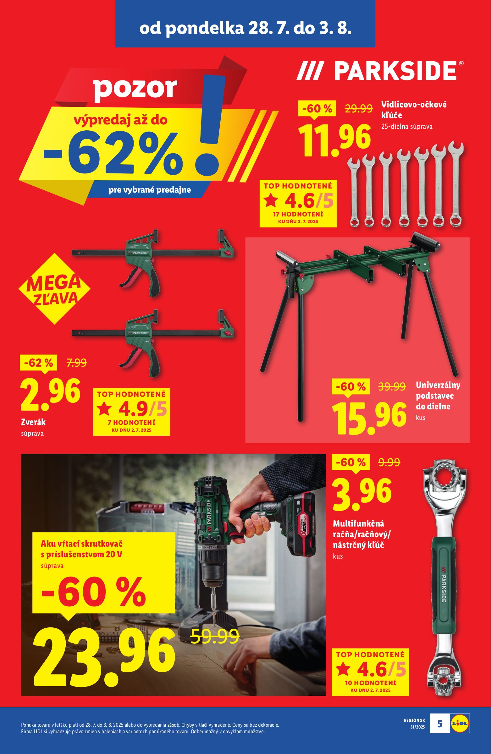 lidl - Leták Lidl - Špeciálne akcie - vybrané predajne platný od 28.07. do 03.08. - page: 5