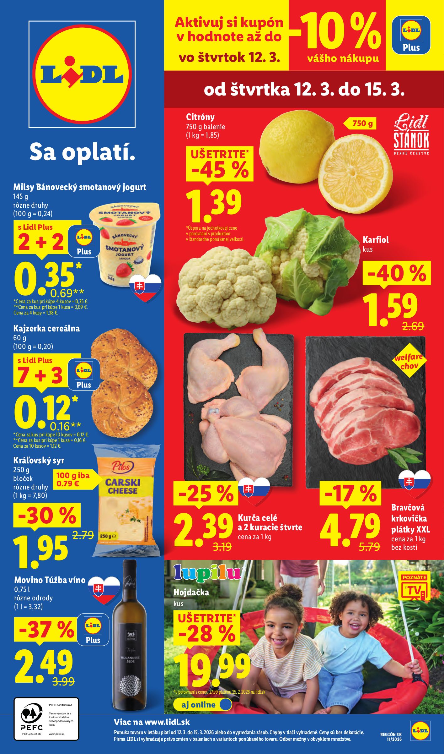 lidl - Leták Lidl platný od 12.03.2026 do 15.03.2026