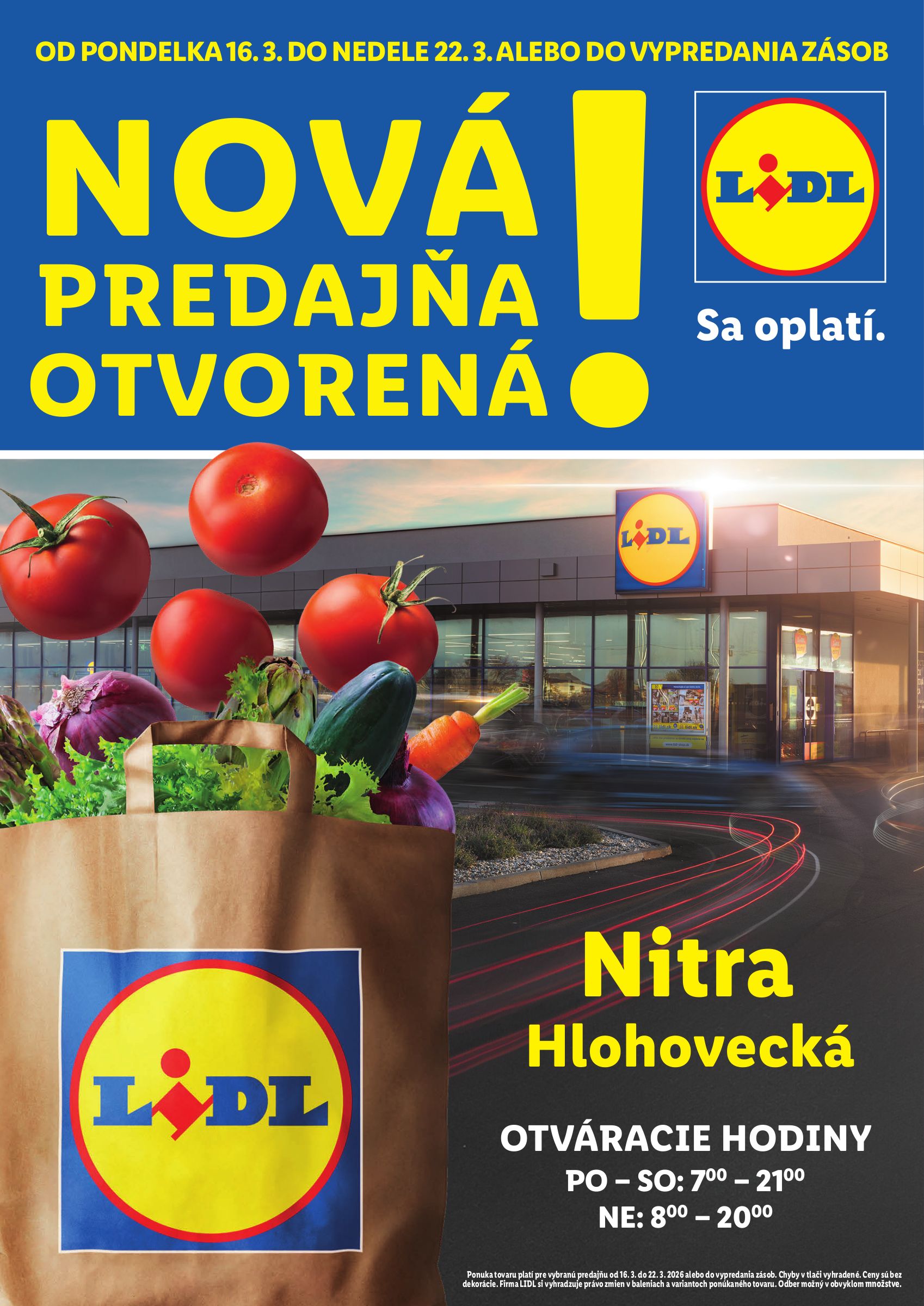 lidl - Leták Lidl - Nová predajňa v Nitre platný od 16.03.2026 do 22.03.2026