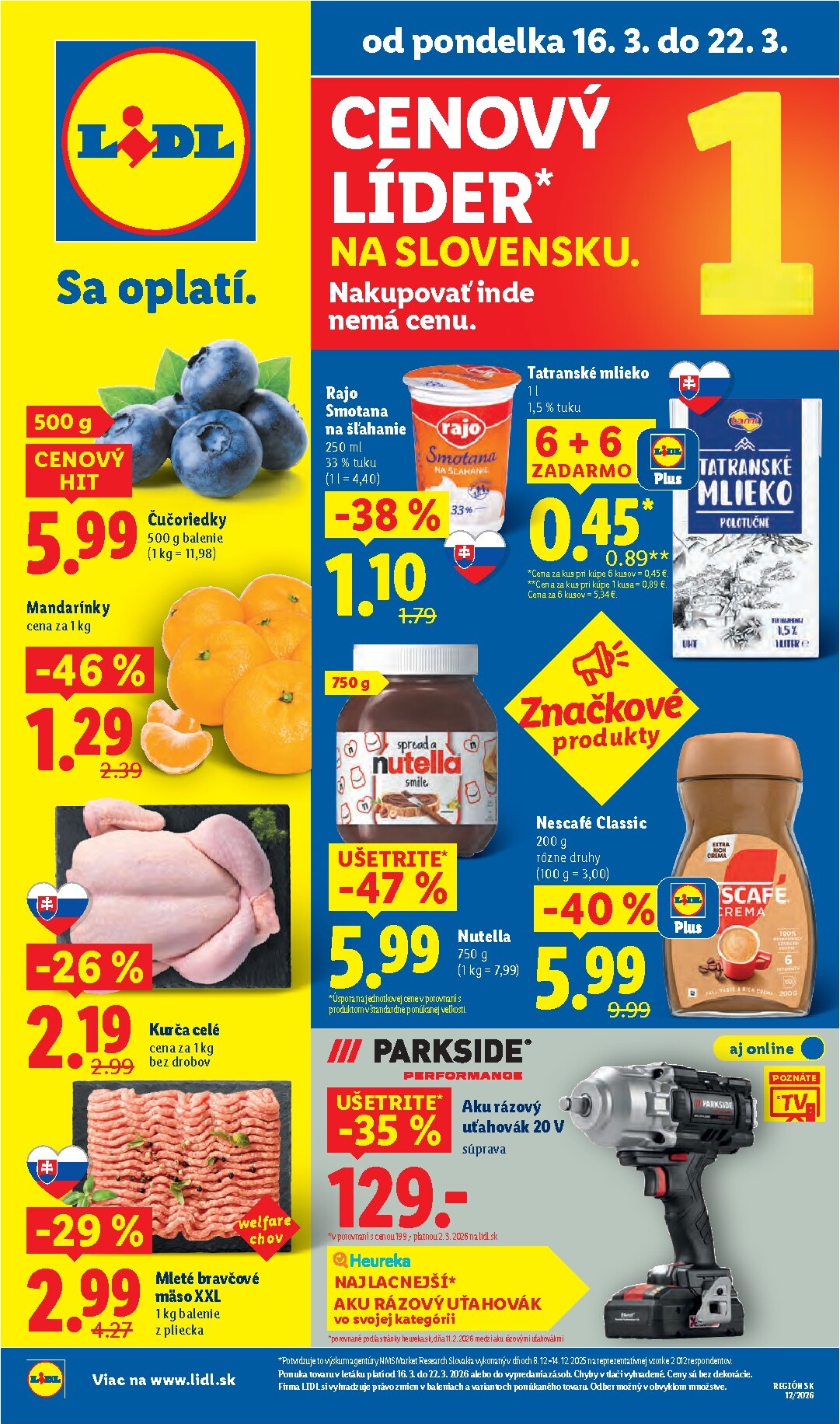 lidl - Leták Lidl platný od 16.03.2026 do 22.03.2026
