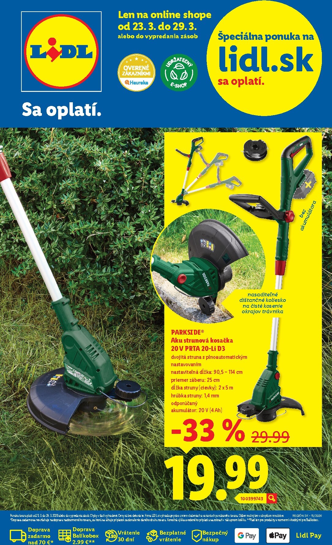 lidl - Leták Lidl - Spotrebný tovar platný od 23.03.2026 do 29.03.2026
