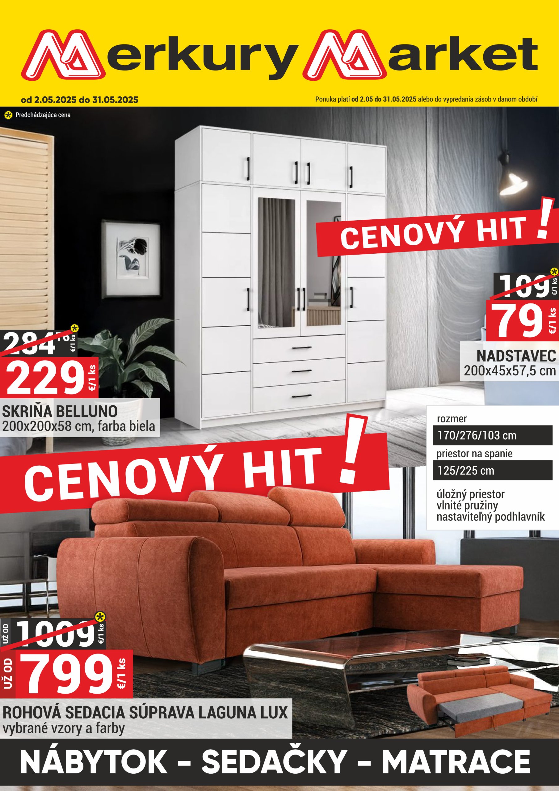 merkury-market - Merkury Market - Nábytok, sedačky, matrace leták platný od 01.05. - 31.05.