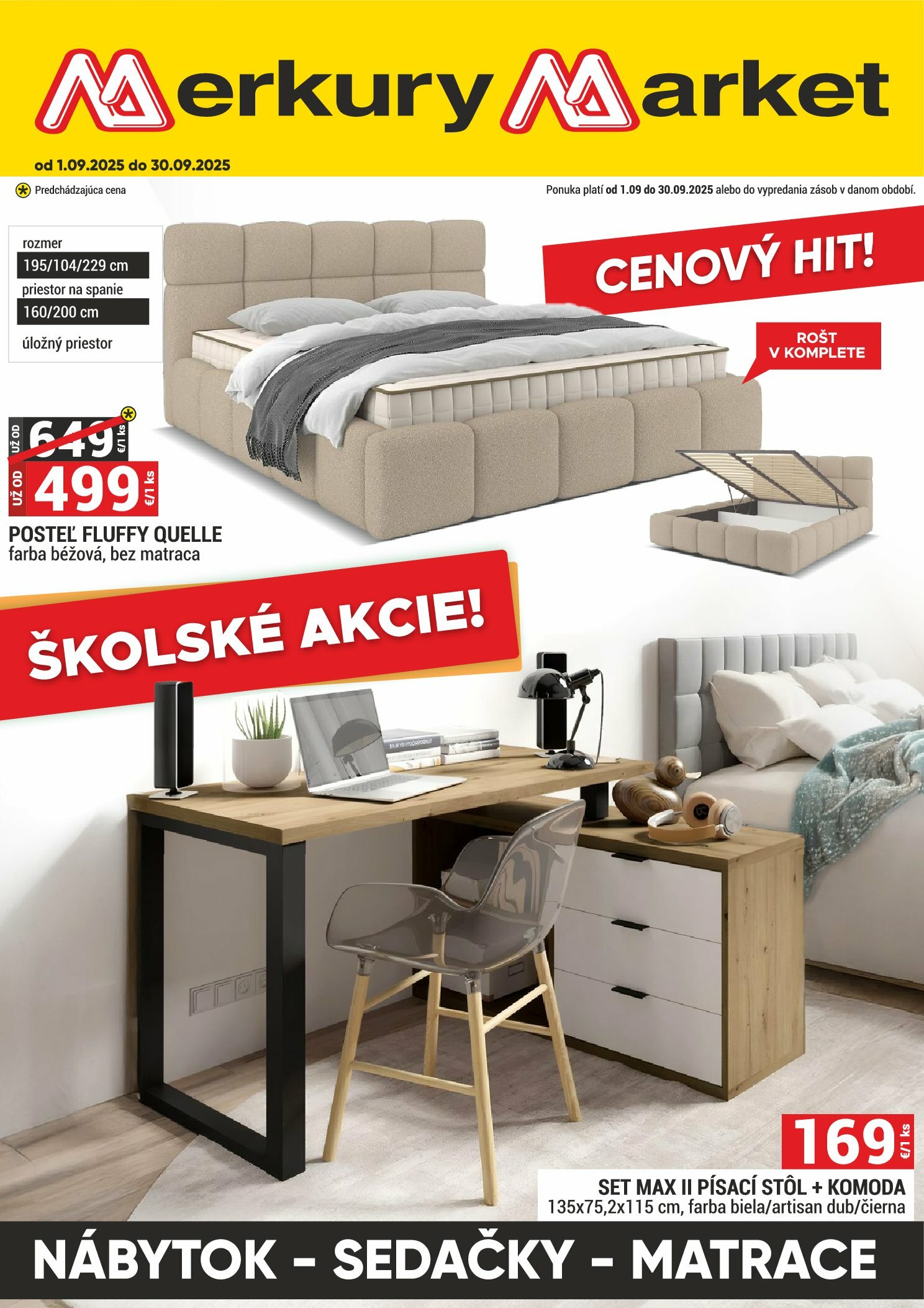 merkury-market - Leták Merkury Market - Nábytok, sedačky, matrace platný od 01.09. do 30.09.