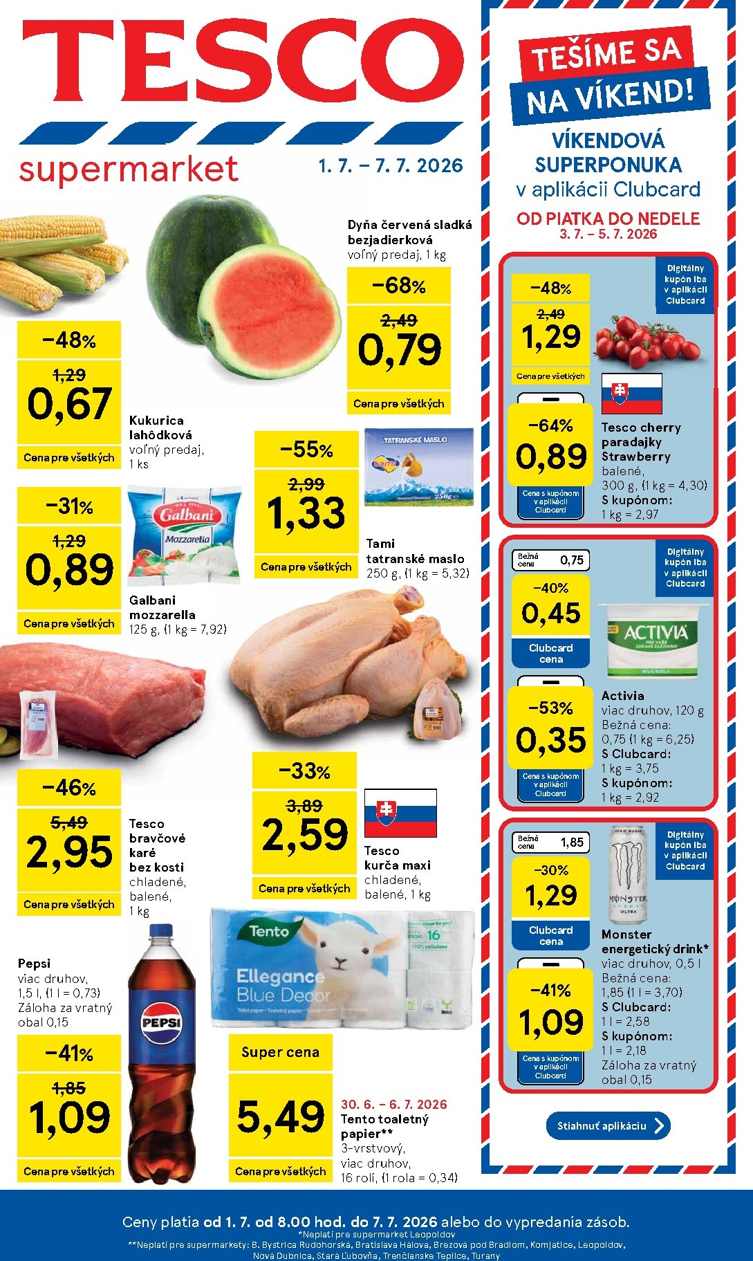 tesco - Nový Tesco supermarket leták od stredy, 01.07.2026 do utorka, 07.07.2026