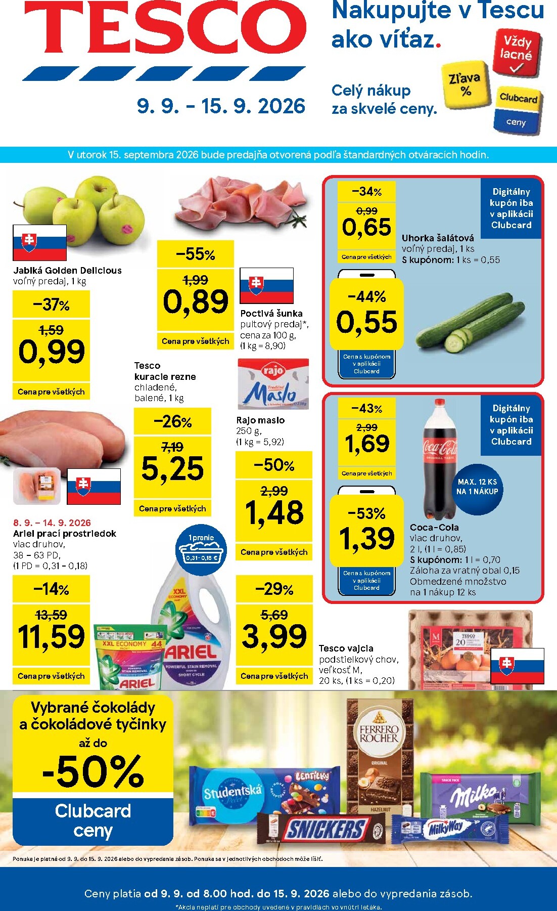 tesco - Nový Tesco leták od stredy, 09.09.2026 do utorka, 15.09.2026