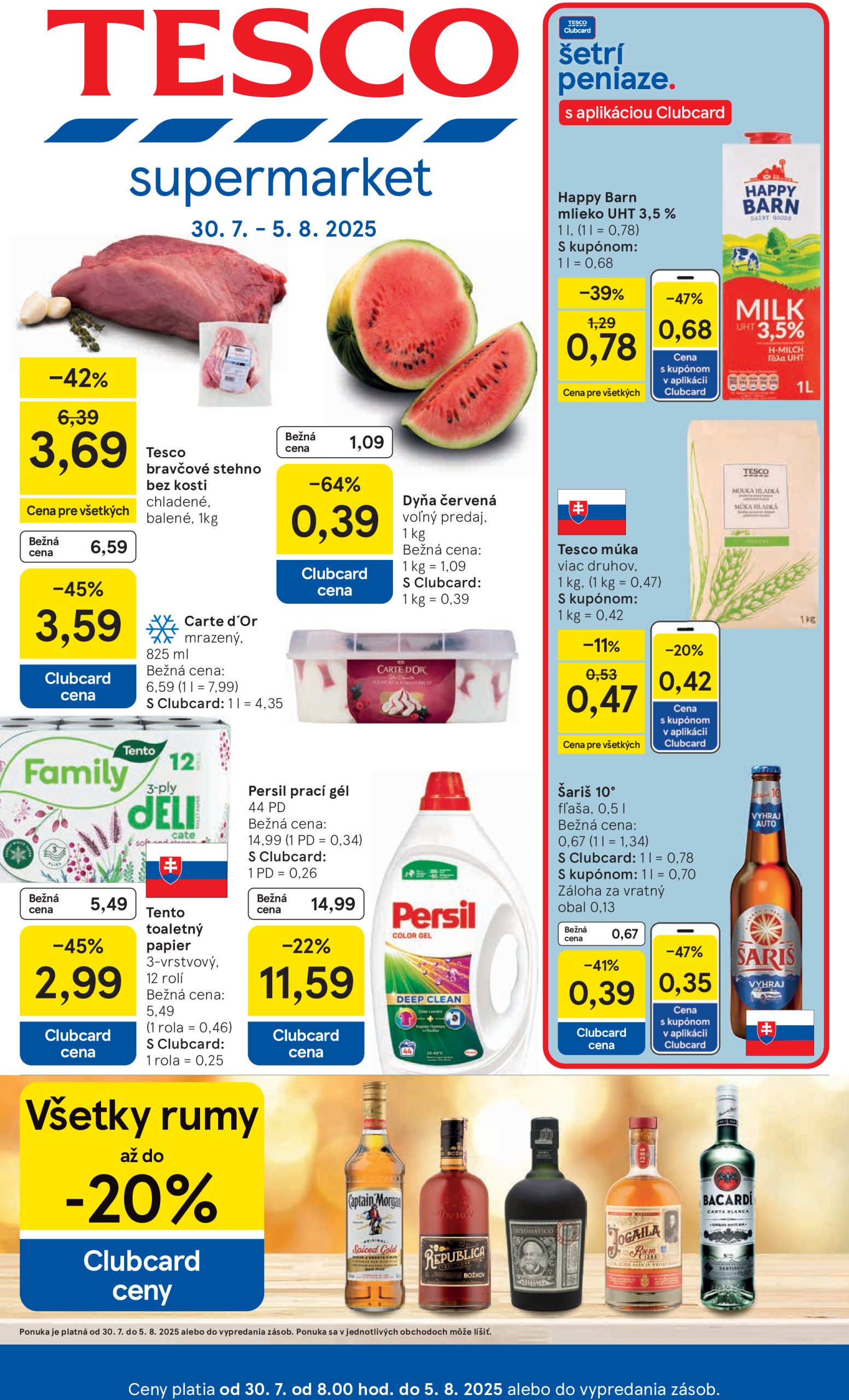 tesco - Leták Tesco supermarket platný od 30.07. do 05.08.