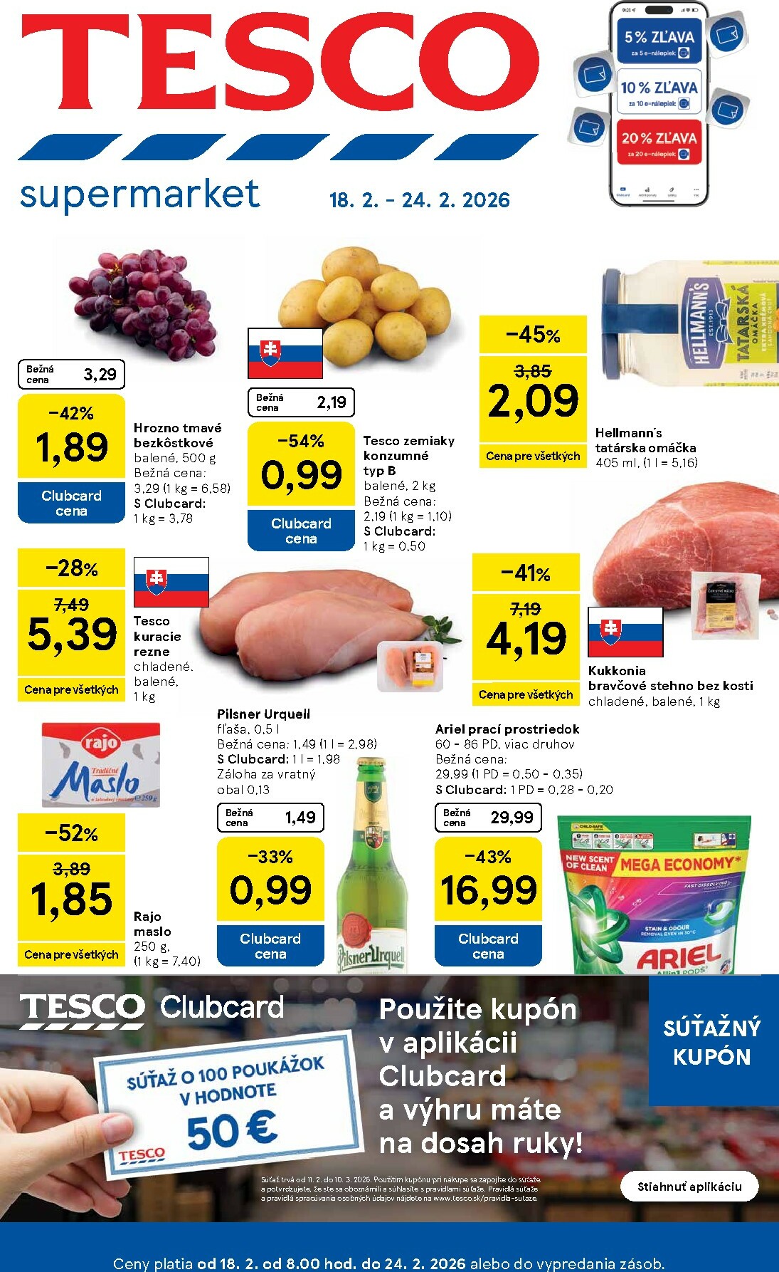 tesco - Leták Tesco supermarket platný od 18.02.2026 do 24.02.2026
