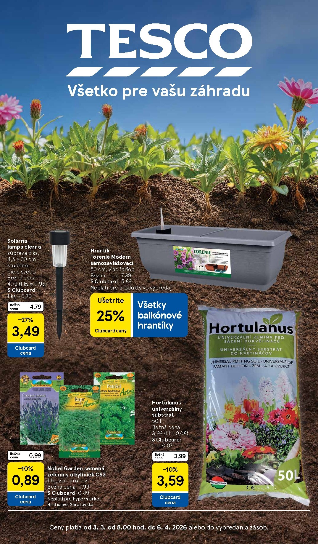 tesco - Leták Tesco - Všetko pre vašu záhradu platný od 03.03.2026 do 06.04.2026