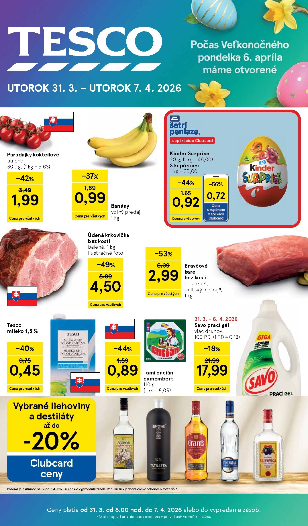 tesco - Leták Tesco platný od 31.03.2026 do 07.04.2026