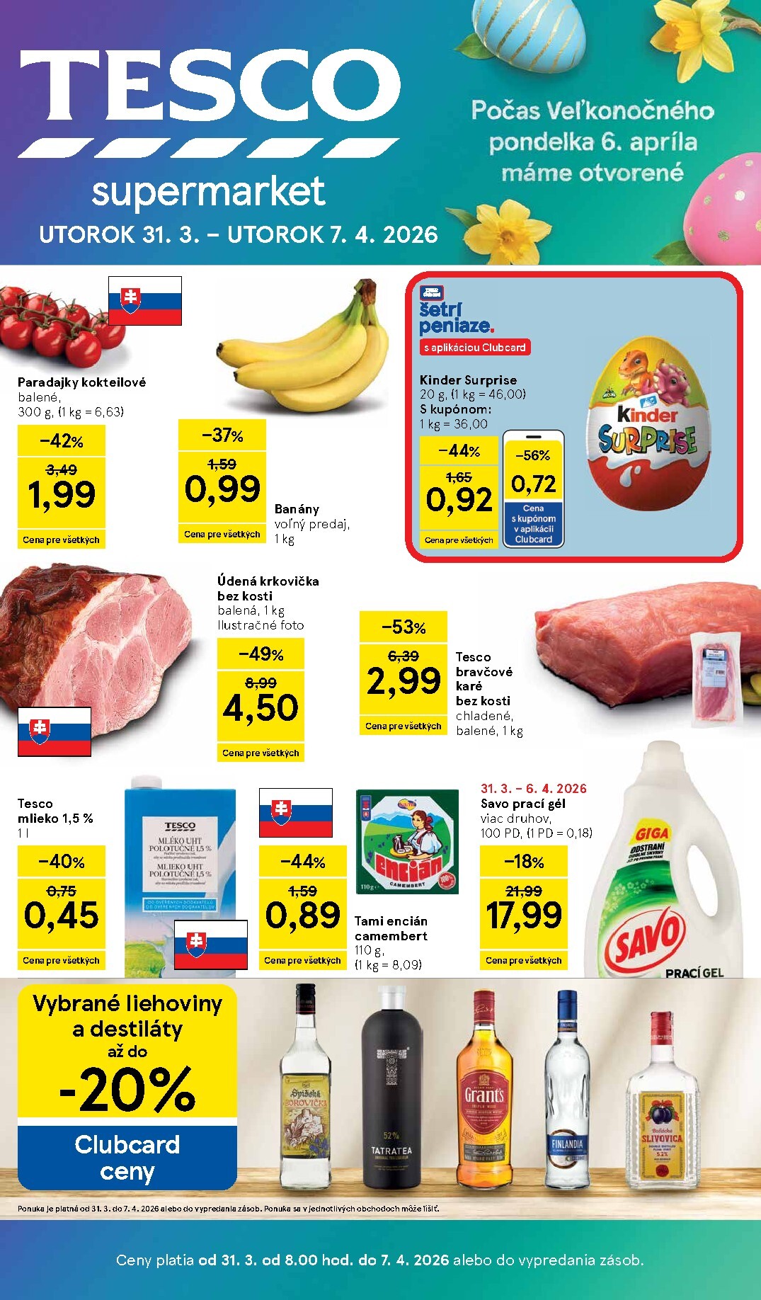 tesco - Leták Tesco supermarket platný od 31.03.2026 do 07.04.2026
