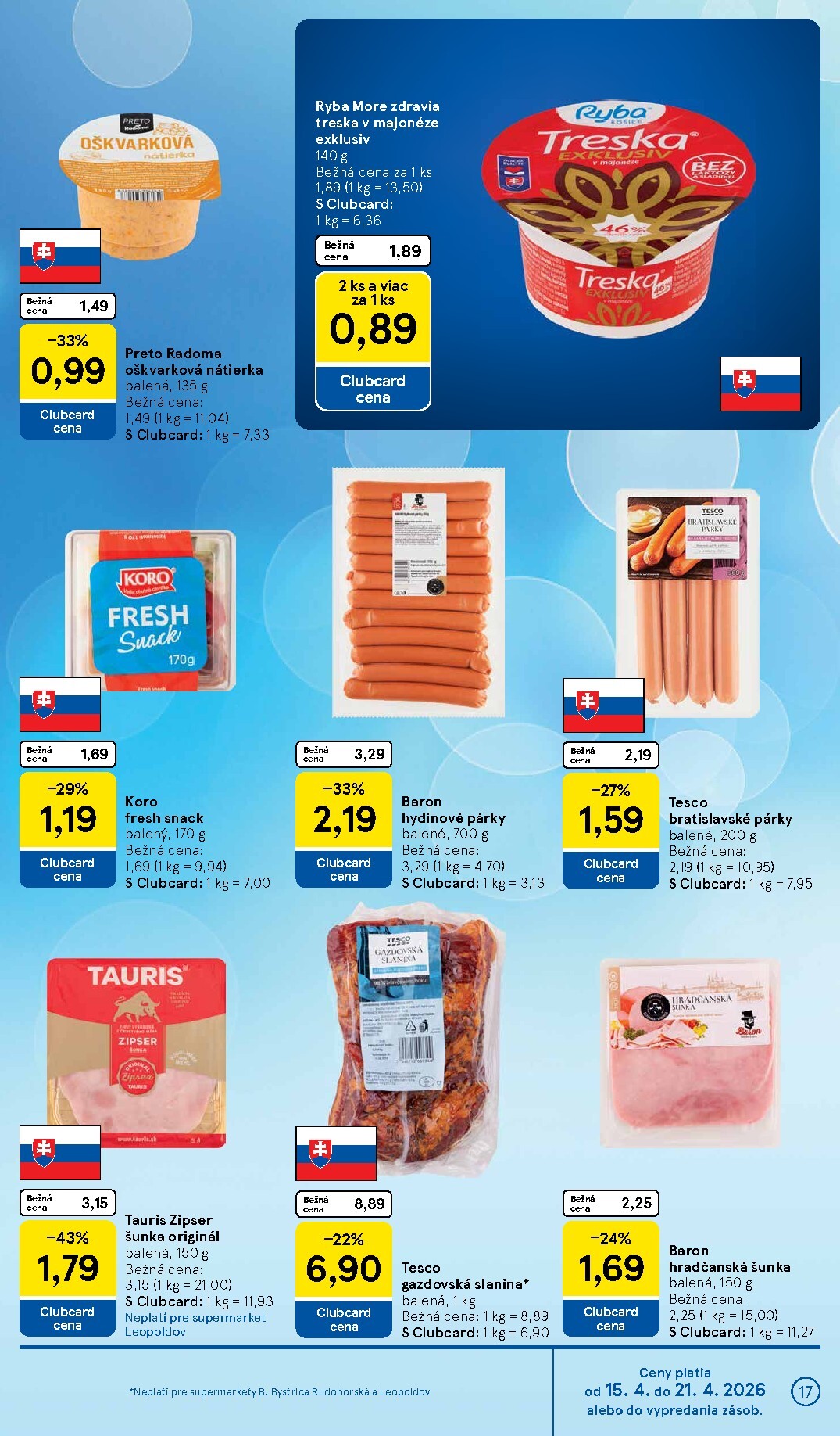tesco - Nový leták Tesco supermarket platný od stredy, 15.04.2026 do utorka, 21.04.2026 - page: 17