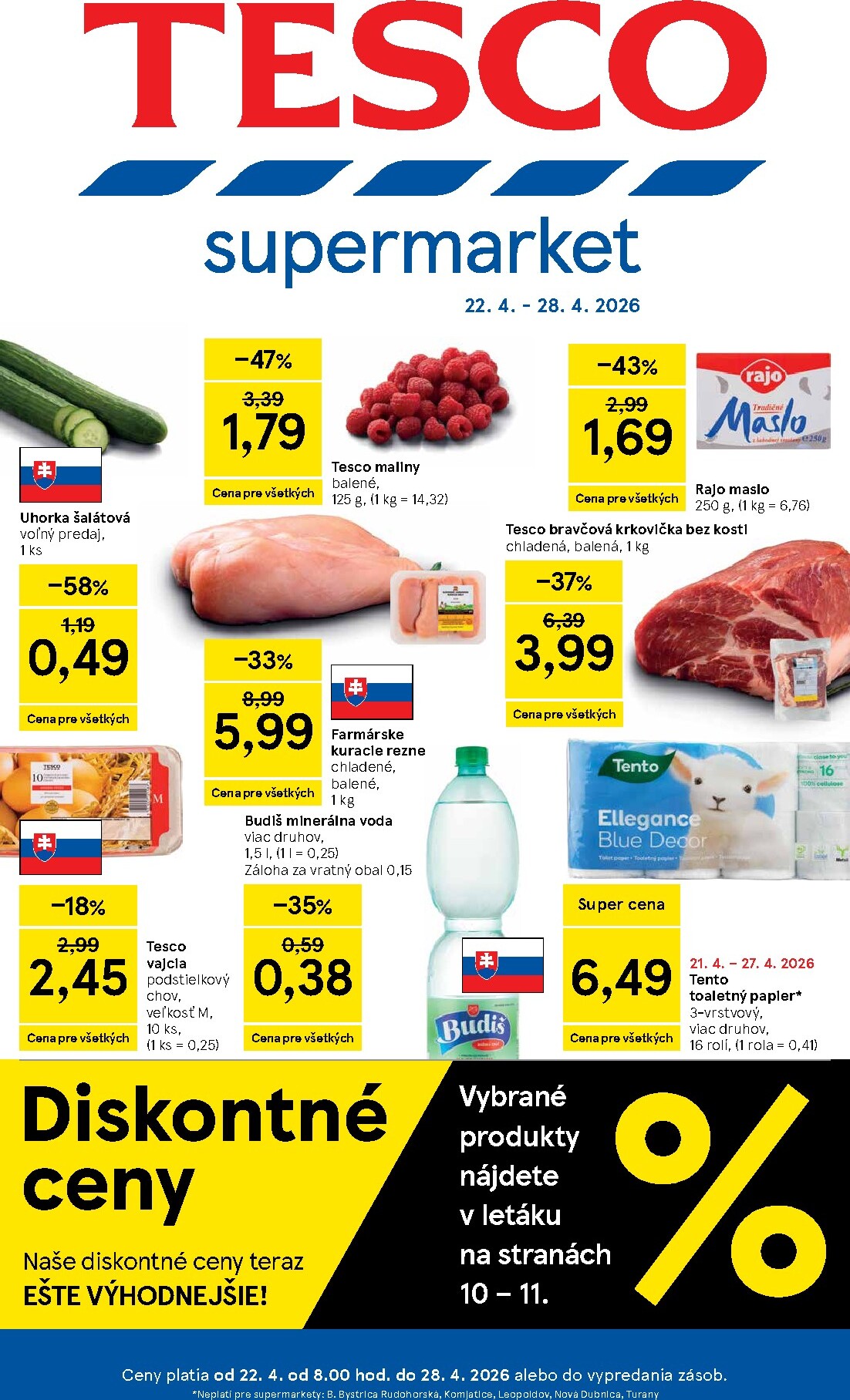 tesco - Nový leták Tesco supermarket od stredy, 22.04.2026 do utorka, 28.04.2026