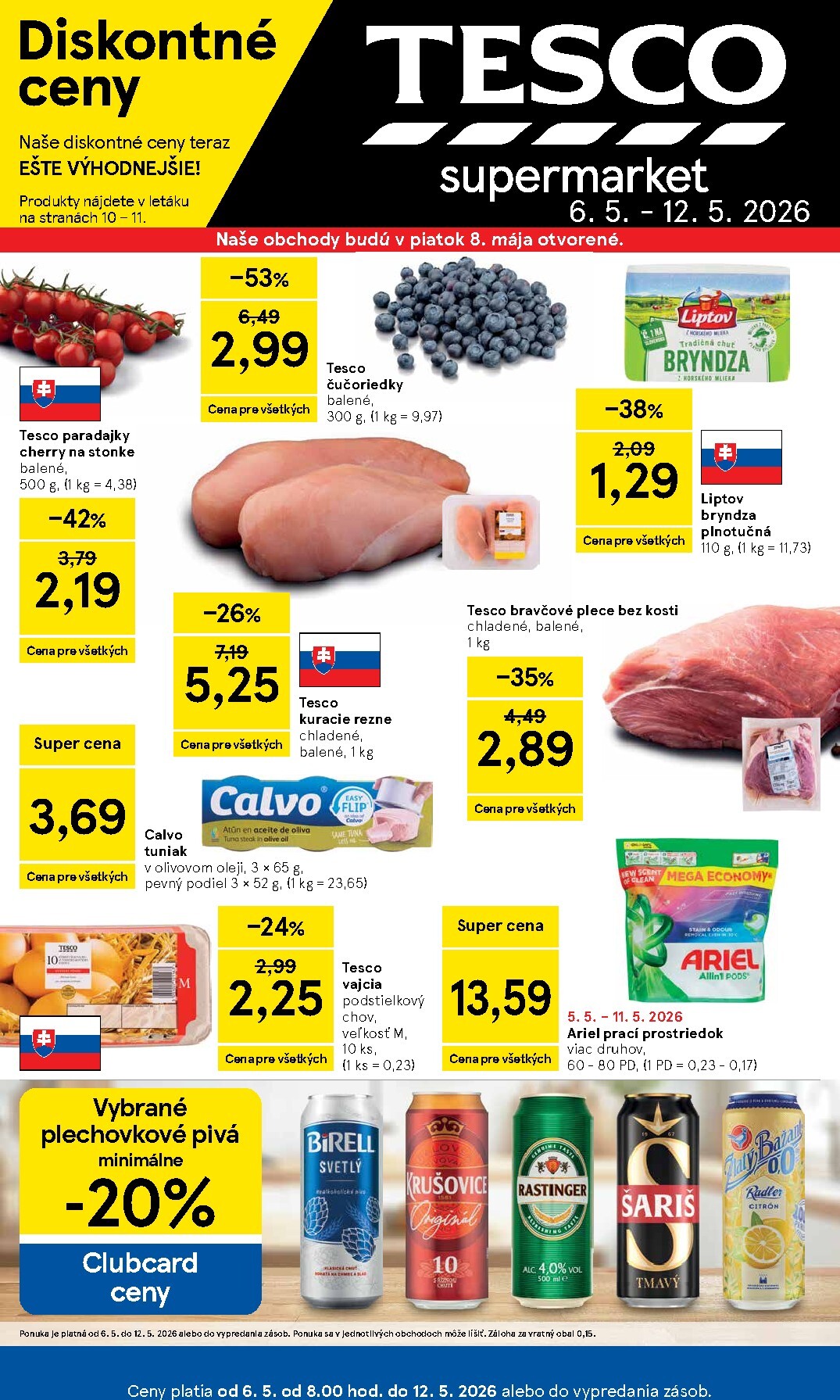 tesco - Nový leták Tesco supermarket od stredy, 06.05.2026 do utorka, 12.05.2026