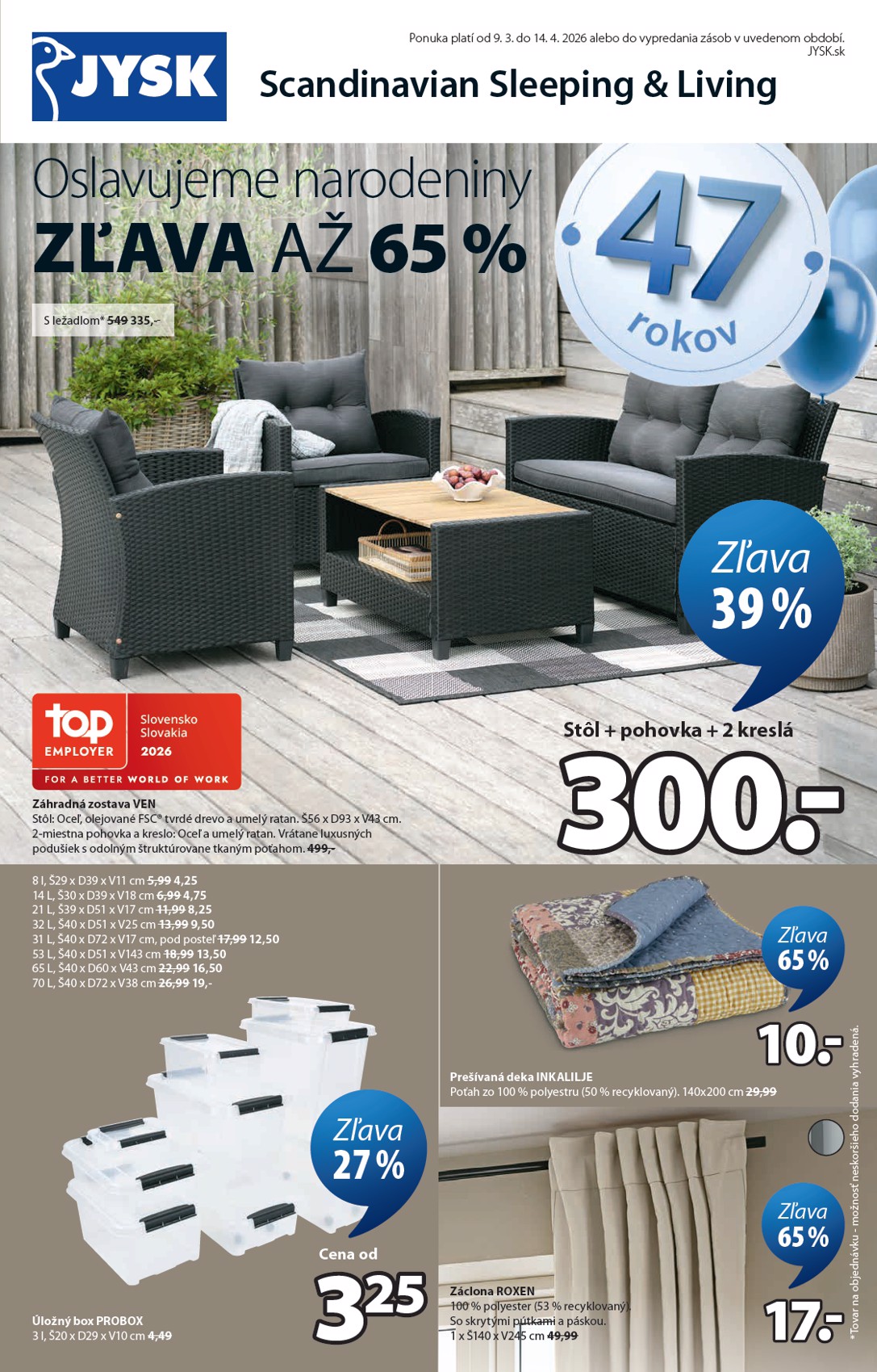 jysk - Leták Jysk platný od 09.03.2026 do 14.04.2026 - page: 1