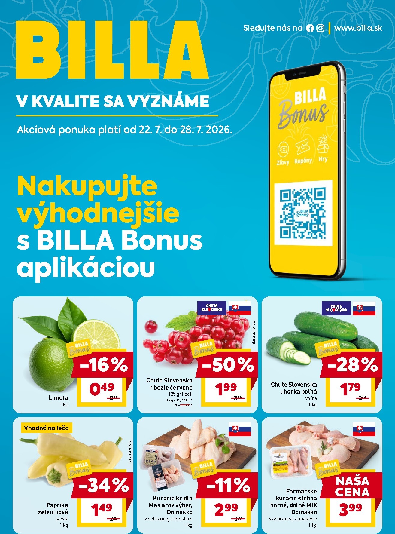 billa - Nový Billa - BILLA Bonus leták leták od stredy, 22.07.2026 do utorka, 28.07.2026