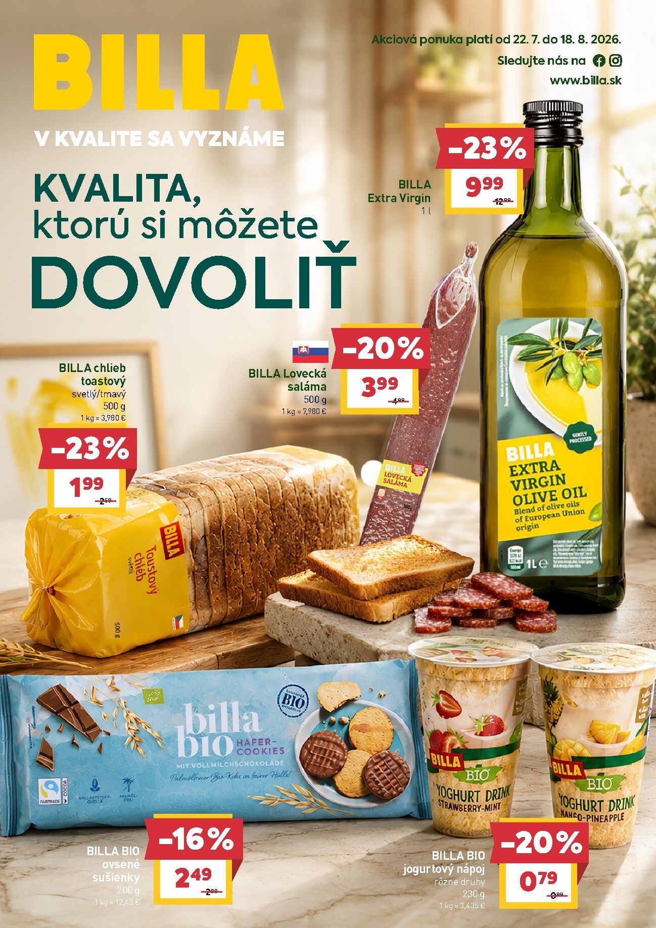 billa - Aktuálny Billa - Brand leták od stredy, 22.07.2026 do utorka, 18.08.2026