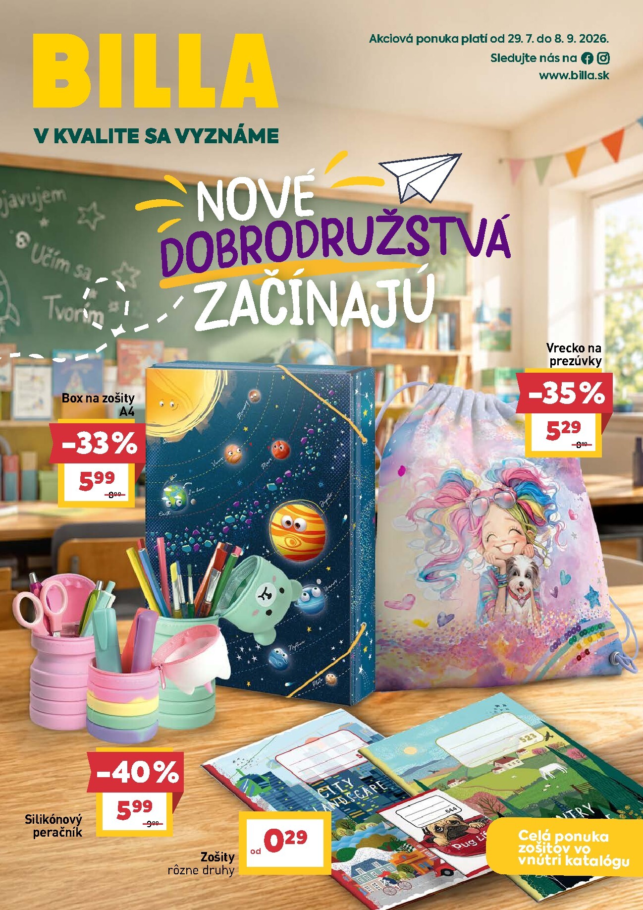 billa - Aktuálny Billa - Katalóg Back to school leták od stredy, 29.07.2026 do utorka, 08.09.2026