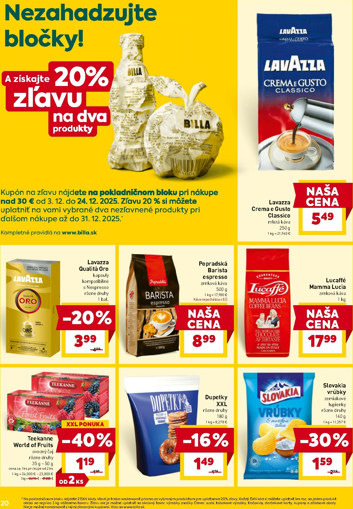 billa - Leták Billa platný od 10.12. do 16.12. - page: 20
