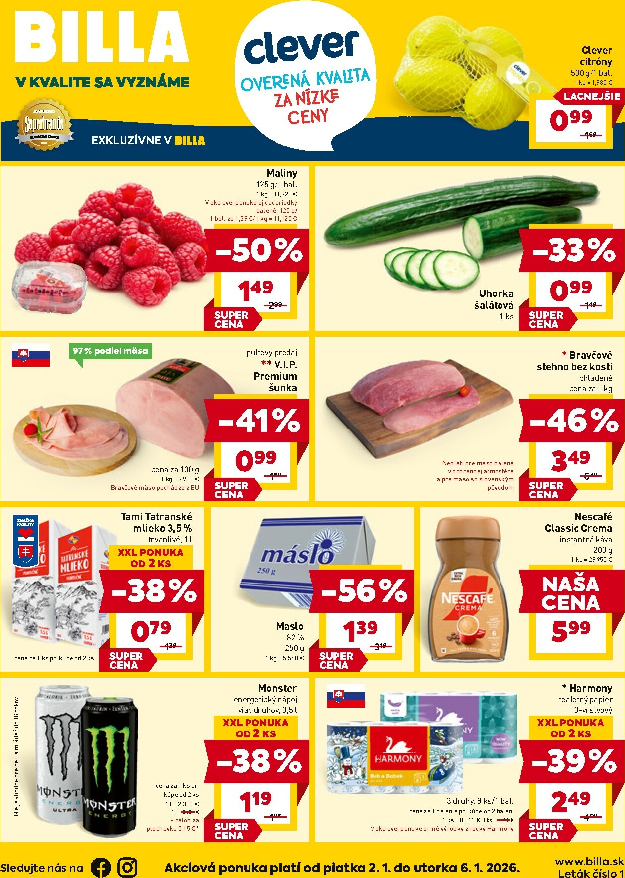 billa - Leták Billa platný od 02.01. do 06.01.