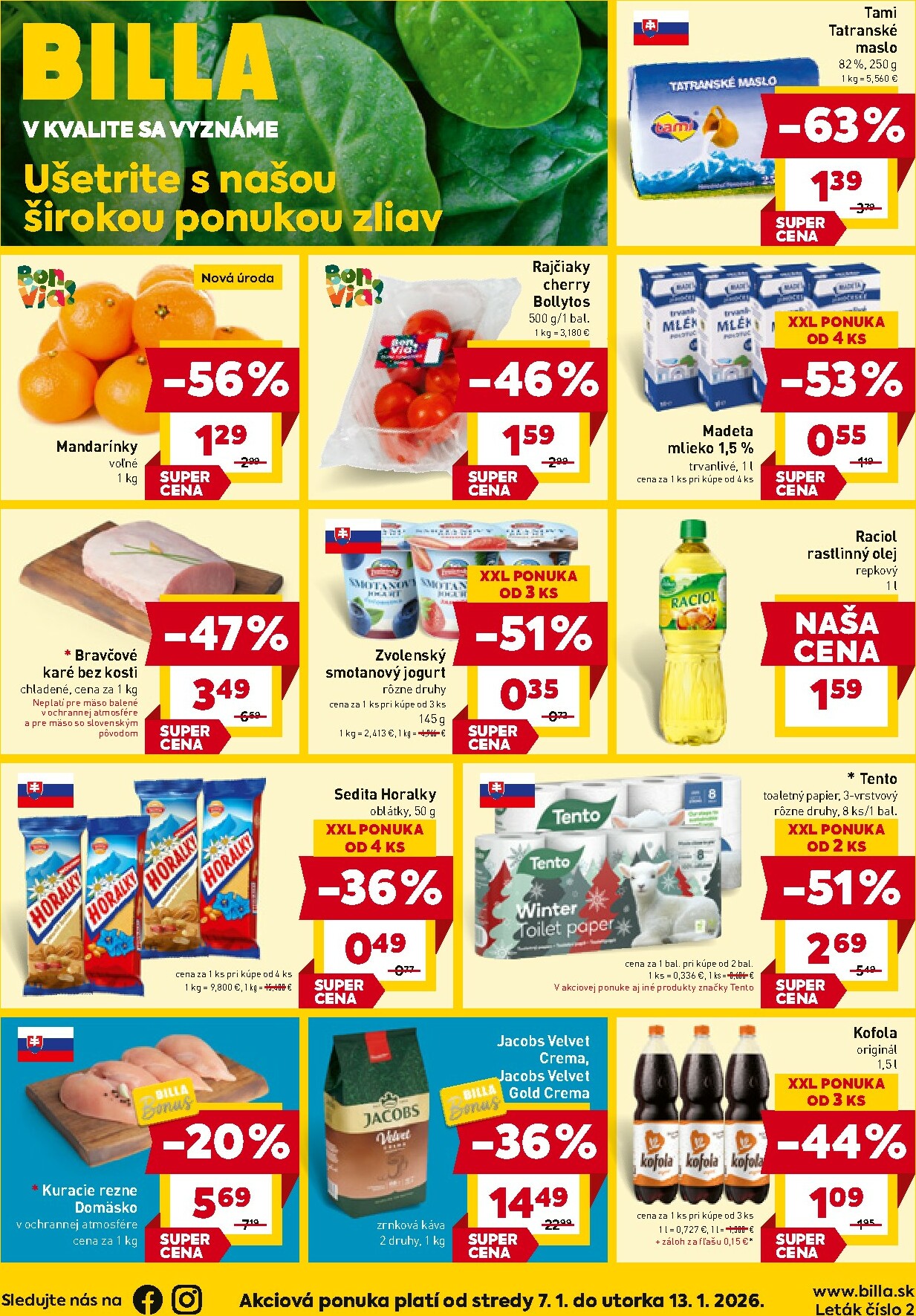 billa - Leták Billa platný od 07.01. do 13.01.