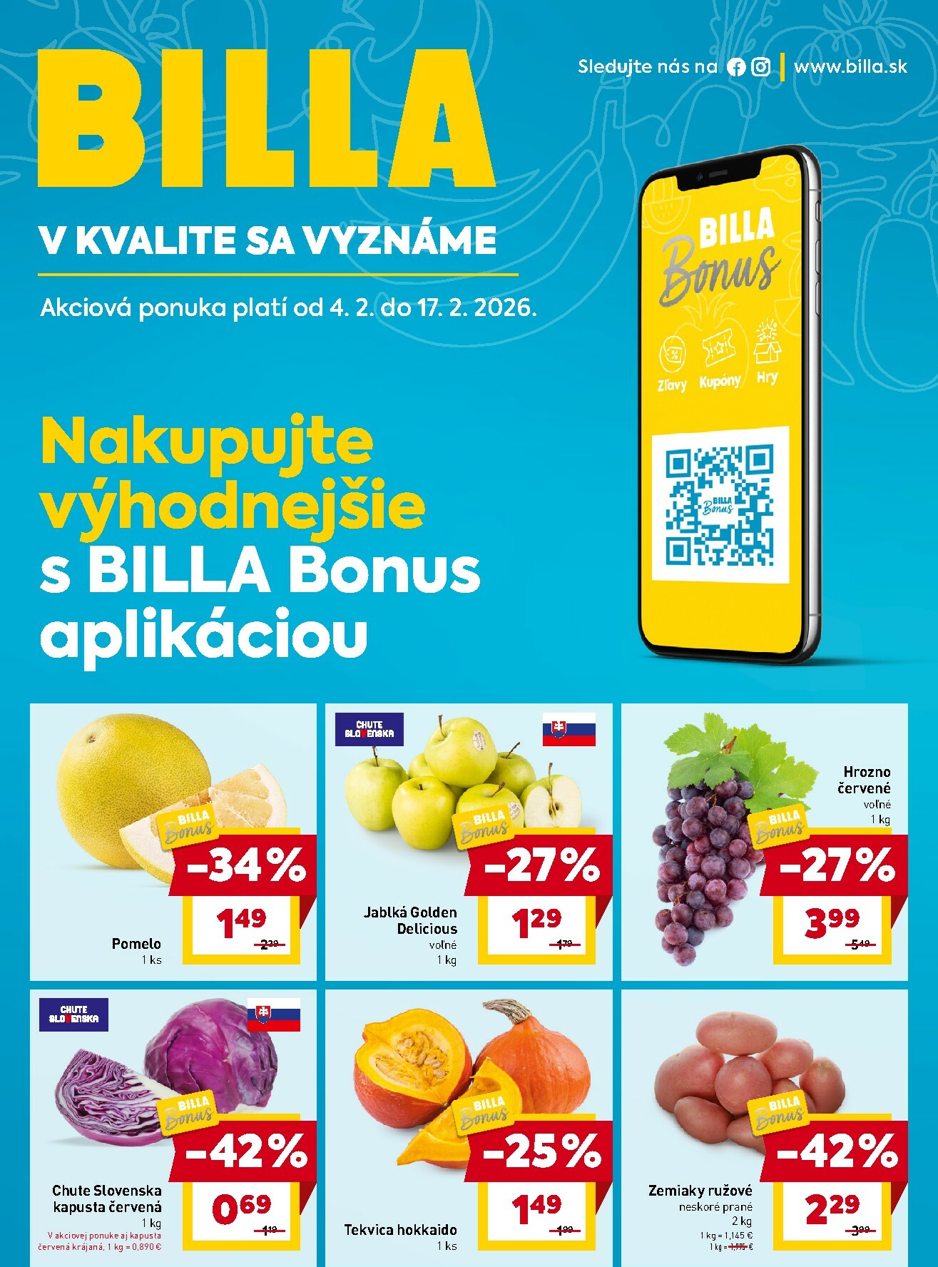 billa - Leták Billa - Bonus leták platný od 04.02.2026 do 17.02.2026