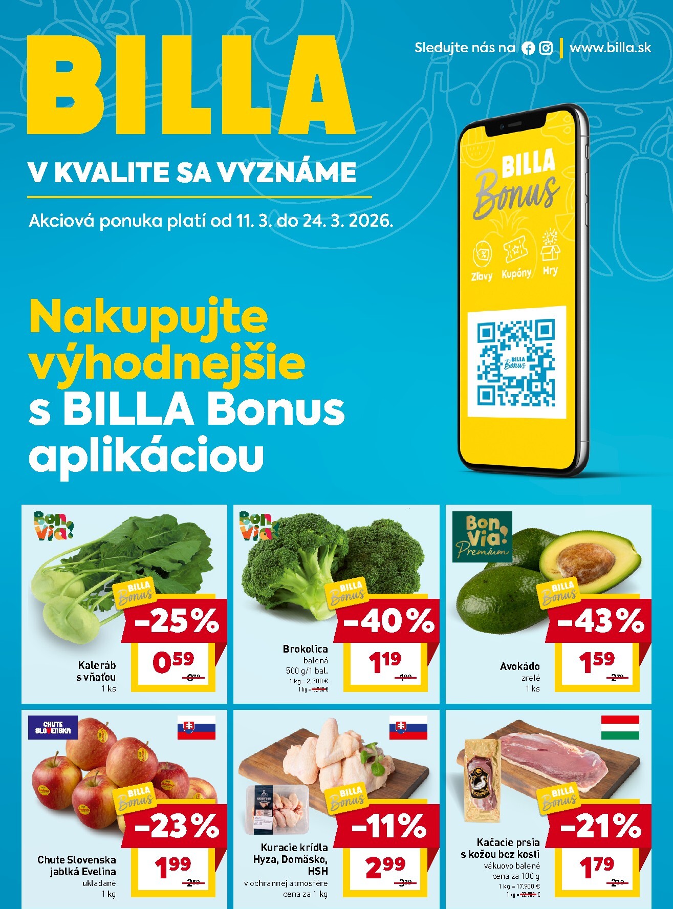 billa - Leták Billa Bonus platný od 11.03.2026 do 24.03.2026
