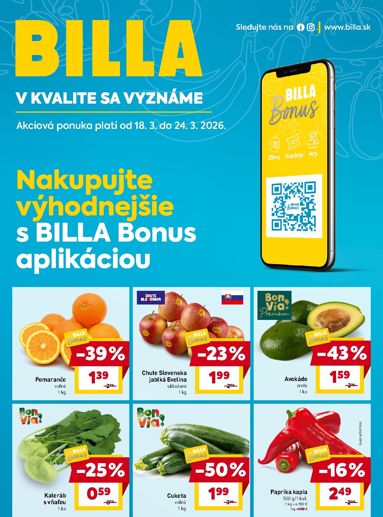billa - Leták Billa Bonus platný od 18.03.2026 do 24.03.2026