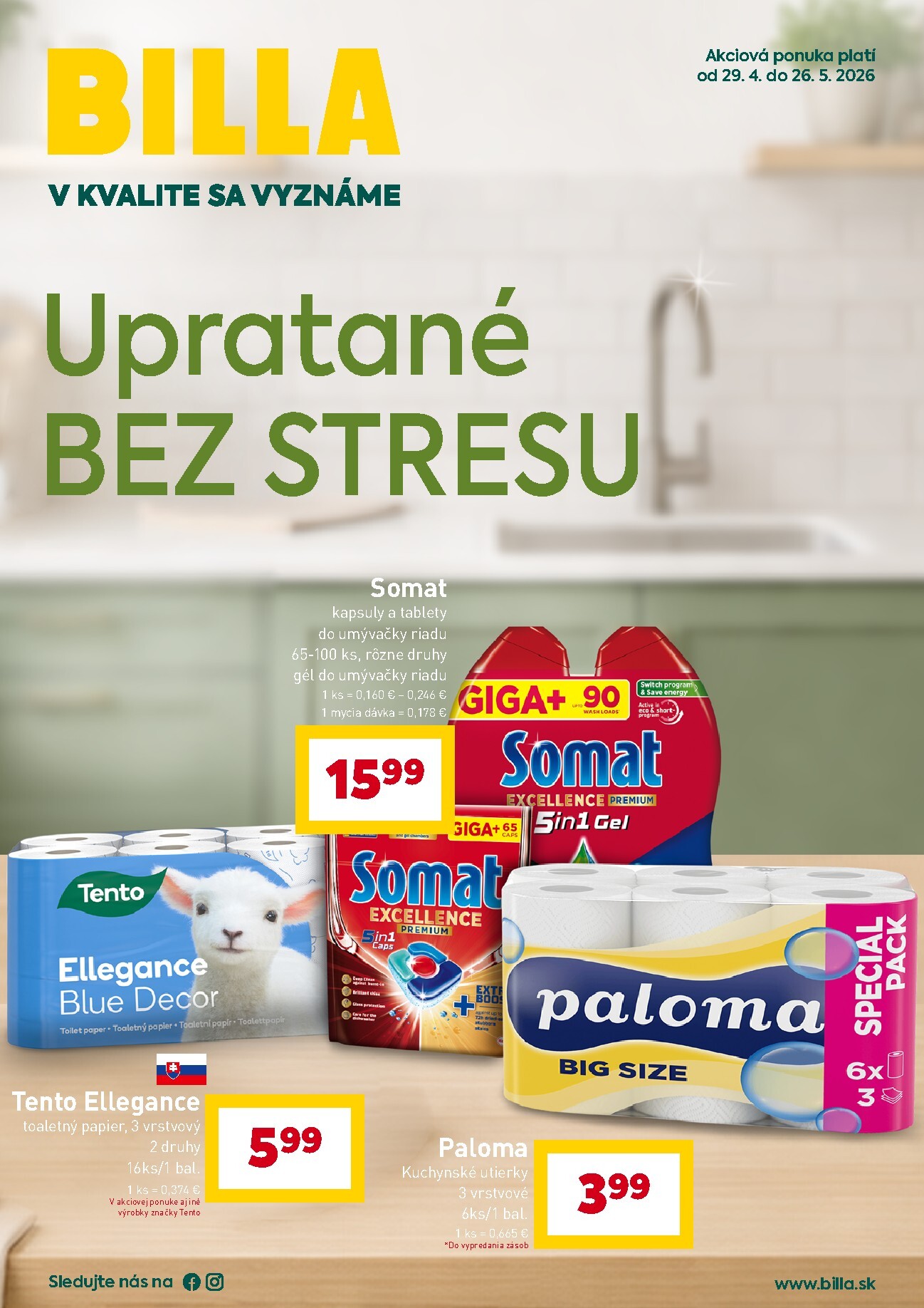 billa - Aktuálny leták Billa - Upratovanie od stredy, 29.04.2026 do utorka, 26.05.2026