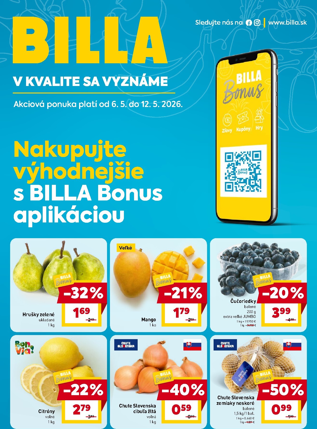 billa - Nový leták Billa - Bonus leták od stredy, 06.05.2026 do utorka, 12.05.2026 - page: 1