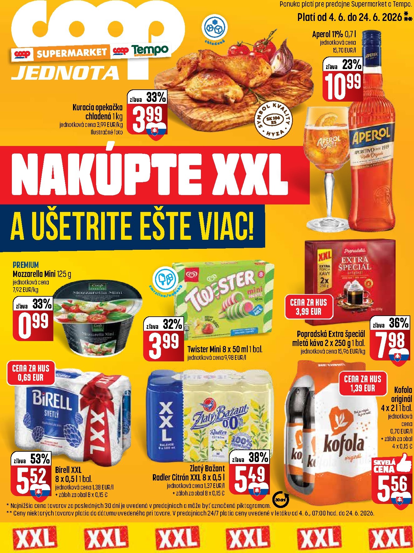 coop-jednota - Nový COOP Jednota - XXL nákup leták od štvrtka, 04.06.2026 do stredy, 24.06.2026