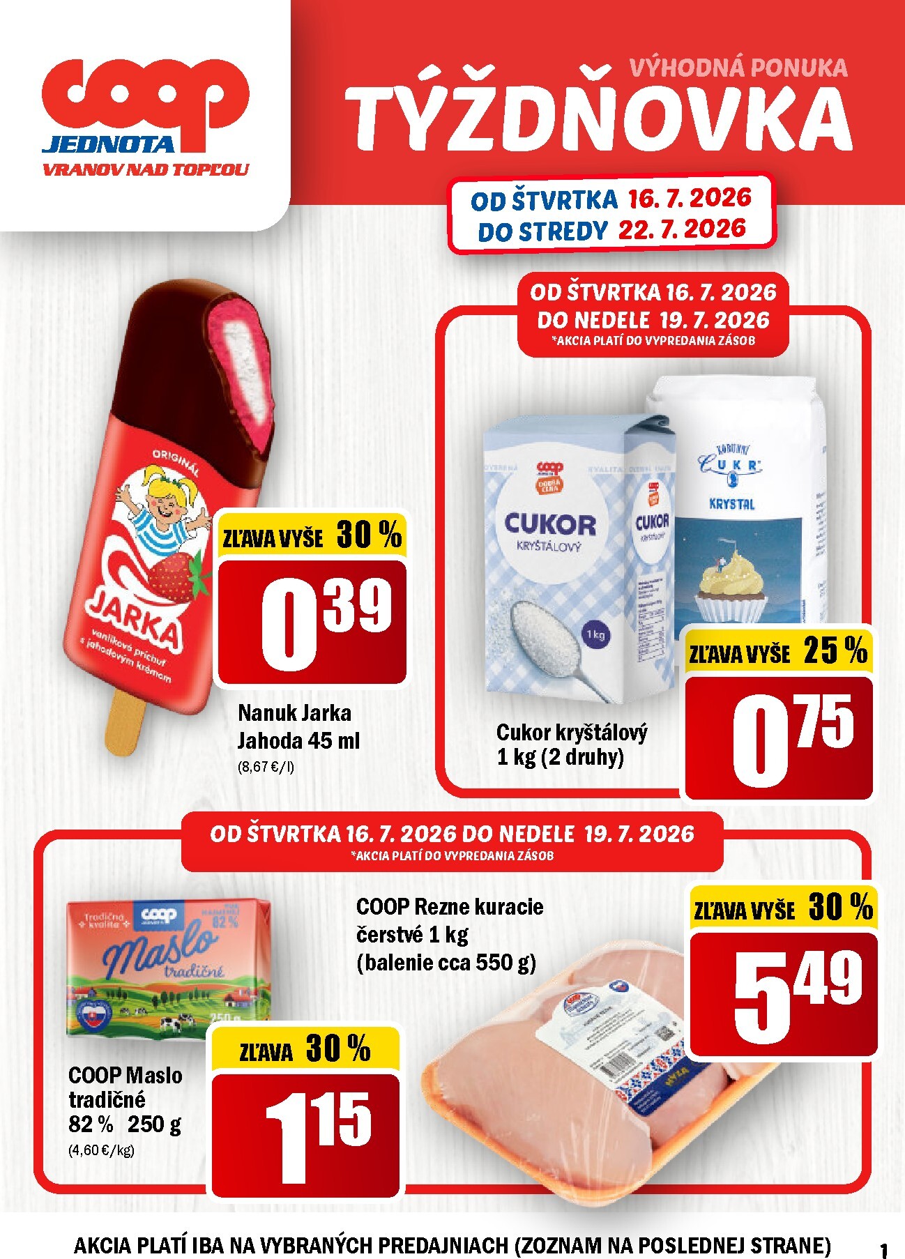 coop-jednota - Aktuálny COOP Jednota - Týždňovka leták od štvrtka, 16.07.2026 do stredy, 22.07.2026