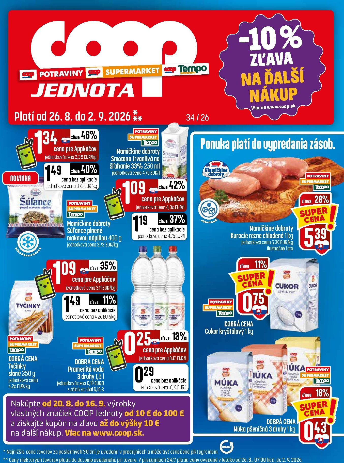 coop-jednota - Aktuálny COOP Jednota leták od stredy, 26.08.2026 do stredy, 02.09.2026