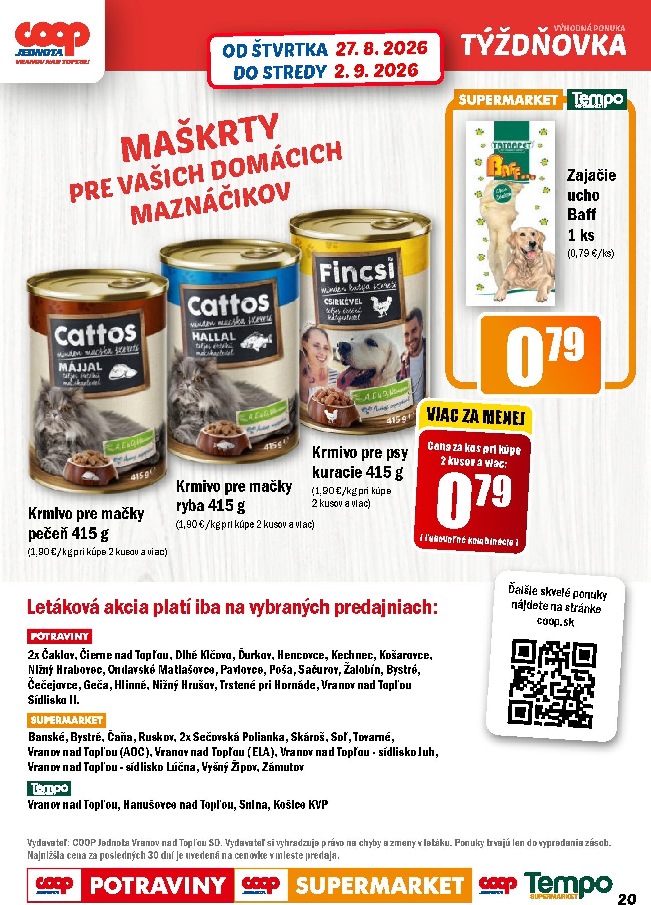 coop-jednota - Aktuálny COOP Jednota leták od štvrtka, 27.08.2026 do stredy, 02.09.2026 - page: 20