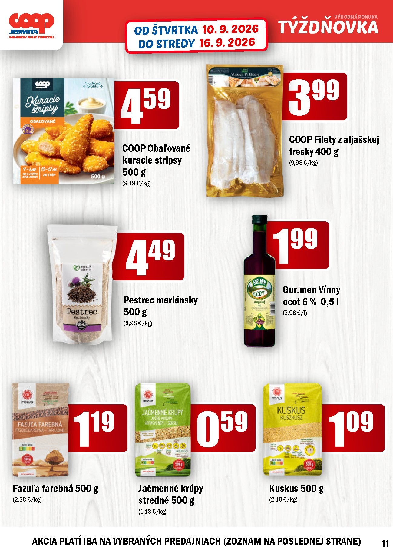 coop-jednota - Aktuálny COOP Jednota leták od štvrtka, 10.09.2026 do stredy, 16.09.2026 - page: 11