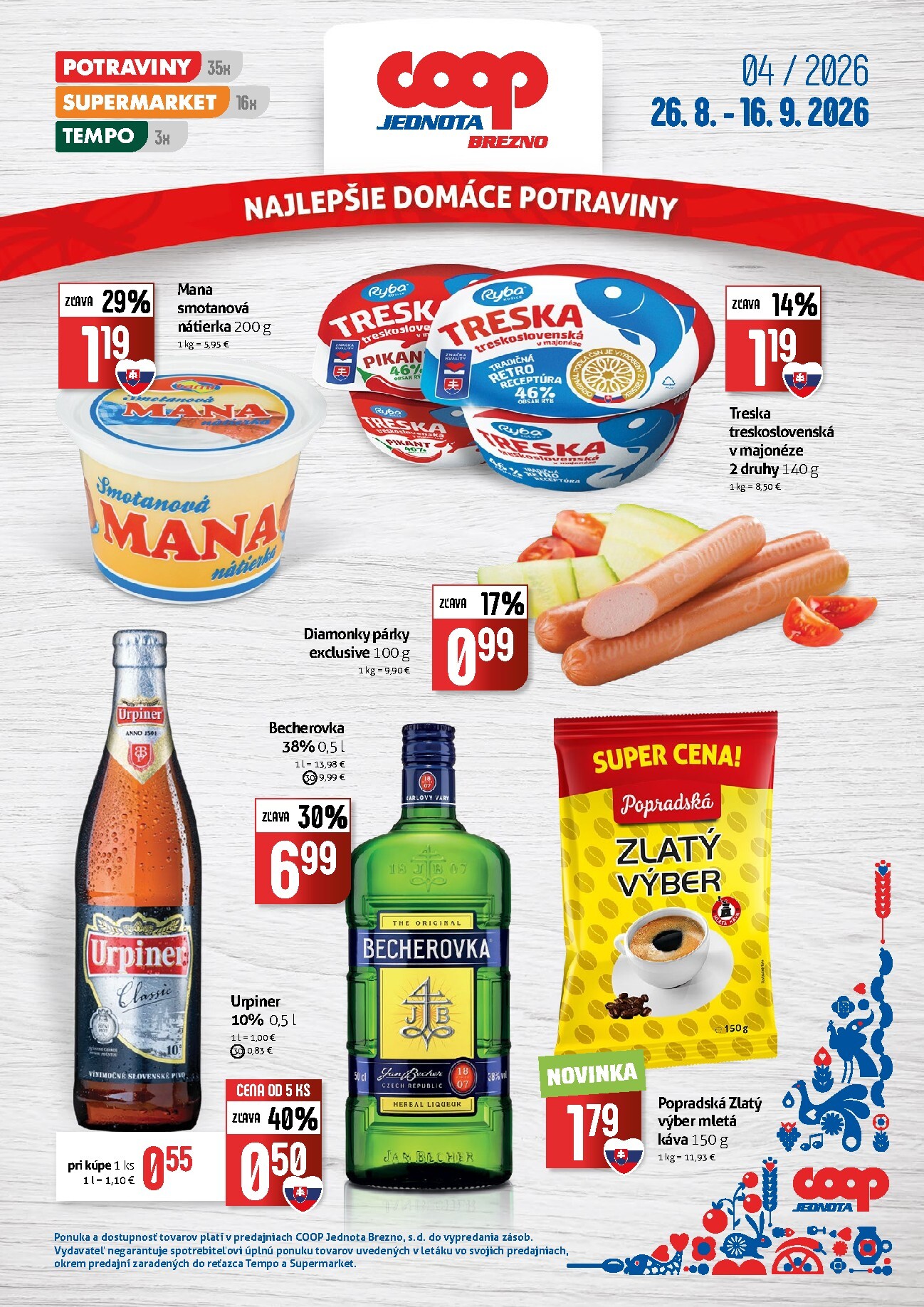 coop-jednota - Aktuálny COOP Jednota leták od stredy, 26.08.2026 do stredy, 16.09.2026