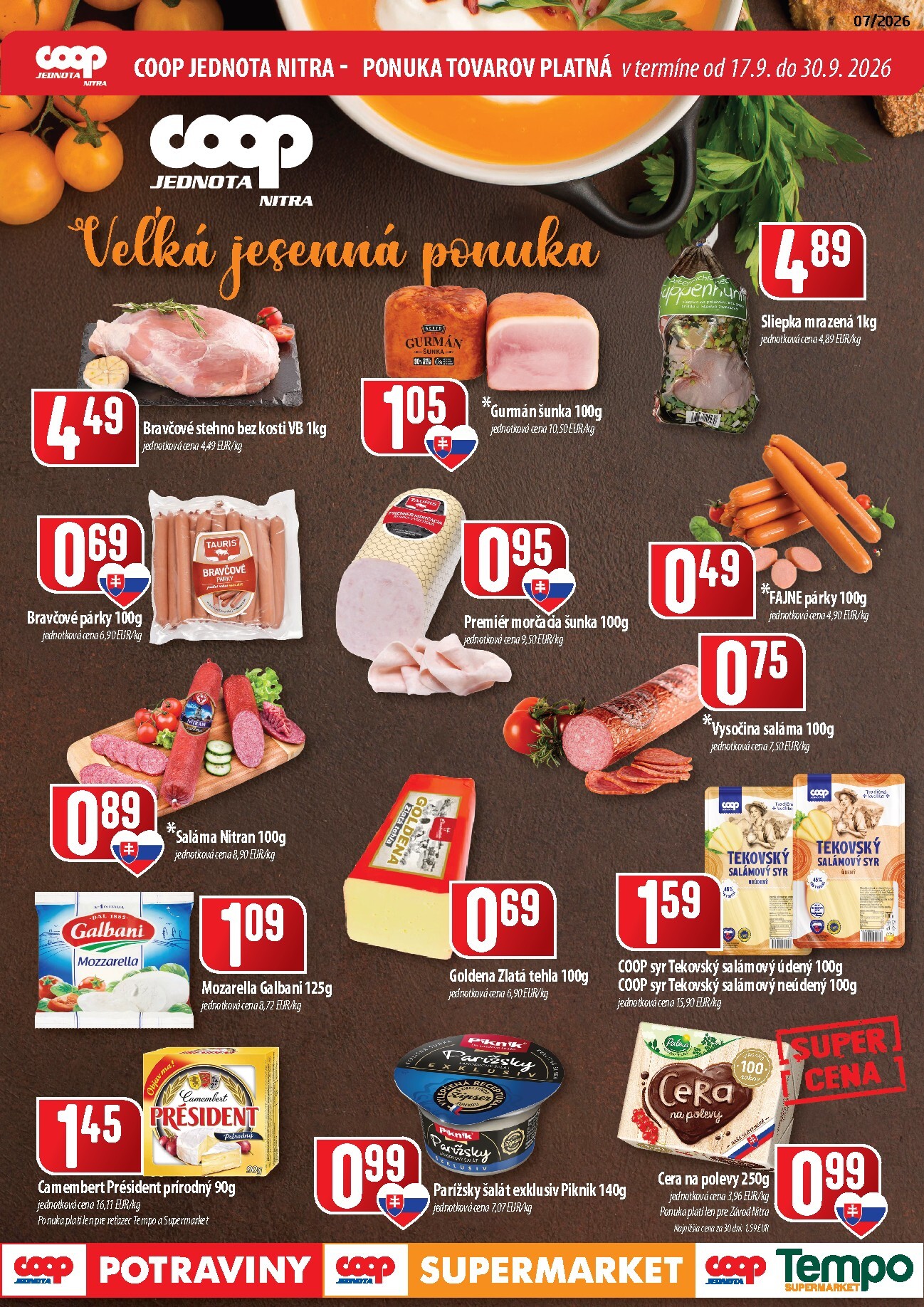 coop-jednota - Aktuálny COOP Jednota - Nitra leták od štvrtka, 17.09.2026 do stredy, 30.09.2026 - page: 1