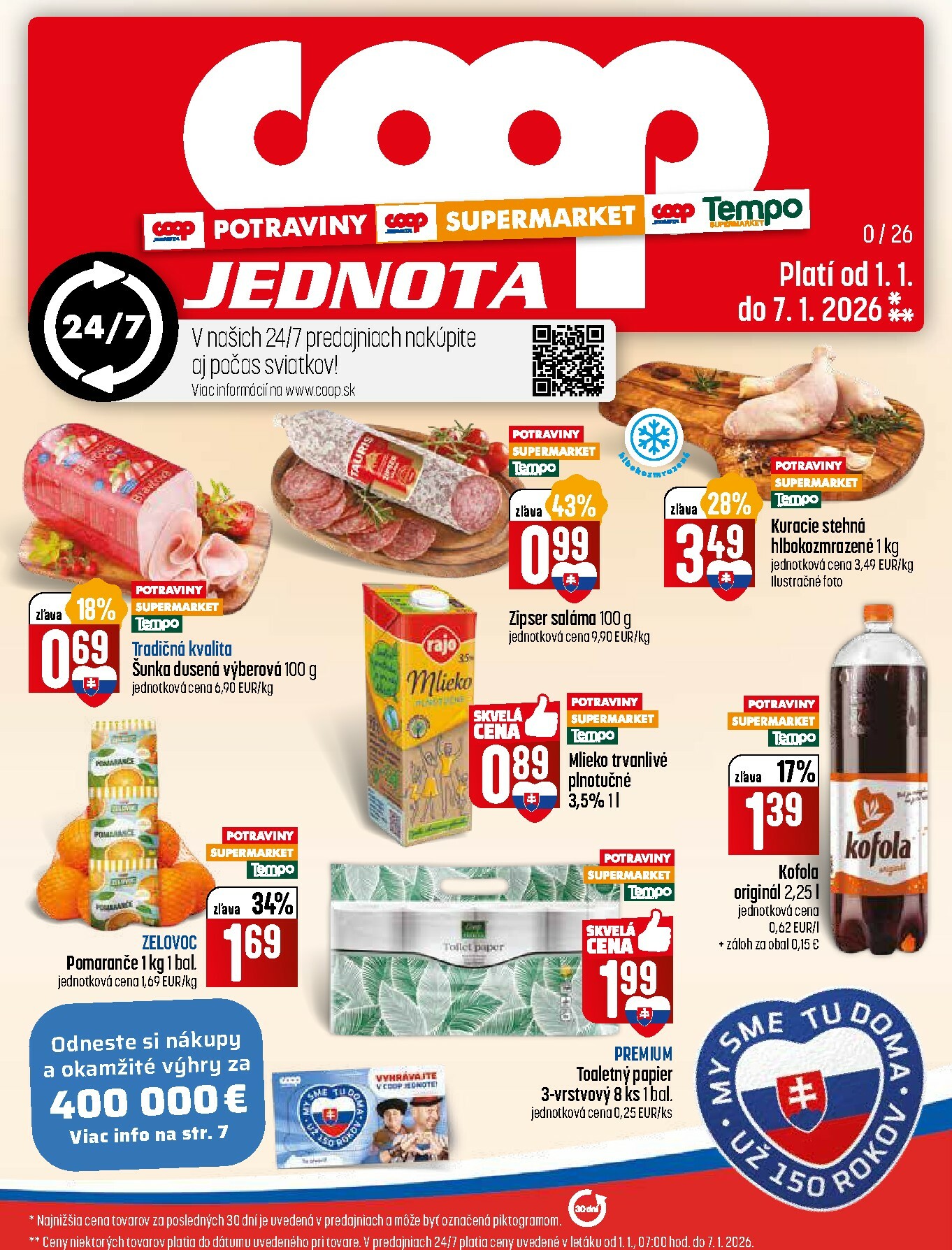 coop-jednota - Leták COOP Jednota - Tempo platný od 01.01. do 07.01.