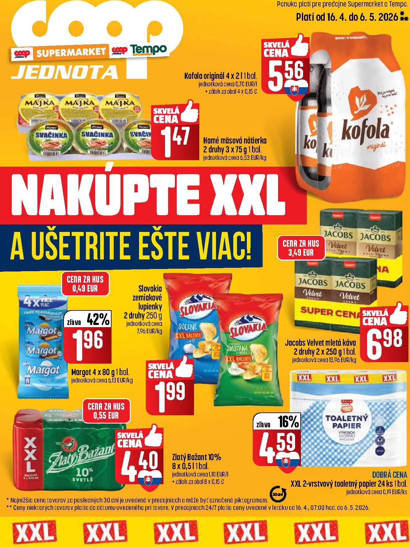 coop-jednota - Nový leták COOP Jednota - XXL nákup platný od štvrtka, 16.04.2026 do stredy, 06.05.2026
