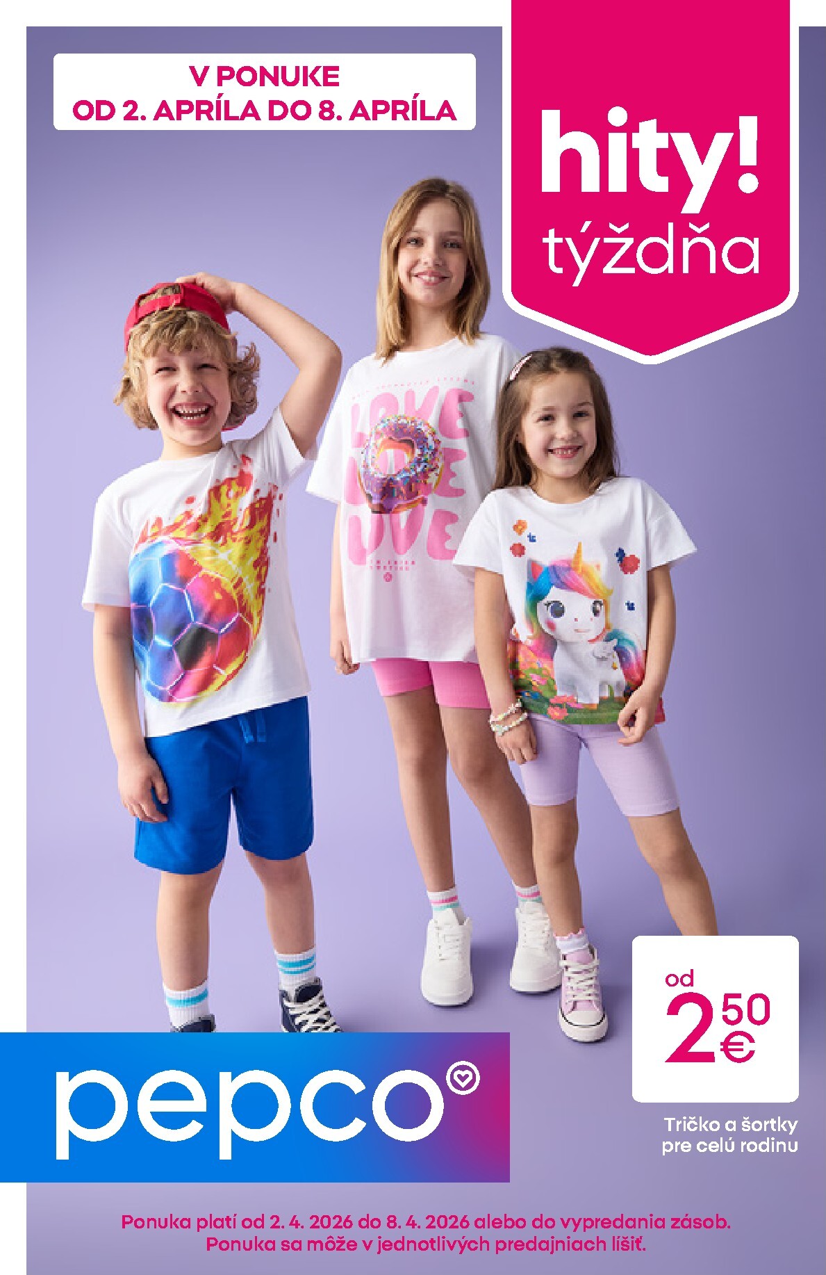 pepco - Leták Pepco - Tričká a šortky platný od 02.04.2026 do 08.04.2026