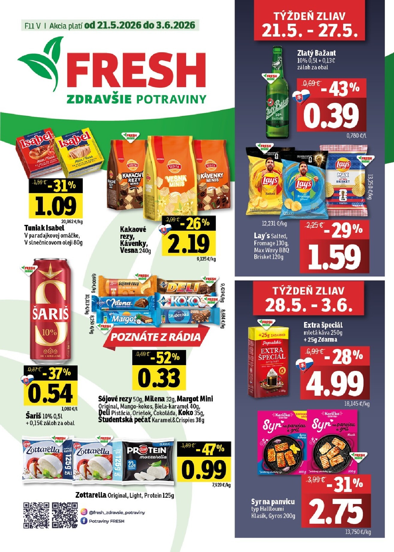 fresh - Nový Fresh - Východné Slovensko leták od štvrtka, 21.05.2026 do stredy, 03.06.2026