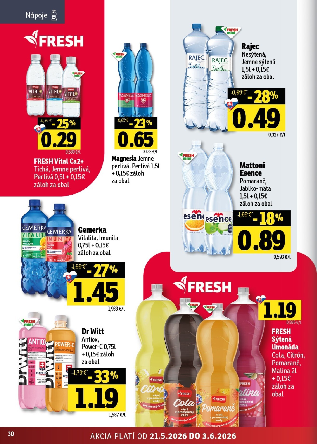 fresh - Nový Fresh - Stredné a západné Slovensko leták od štvrtka, 21.05.2026 do stredy, 03.06.2026 - page: 30