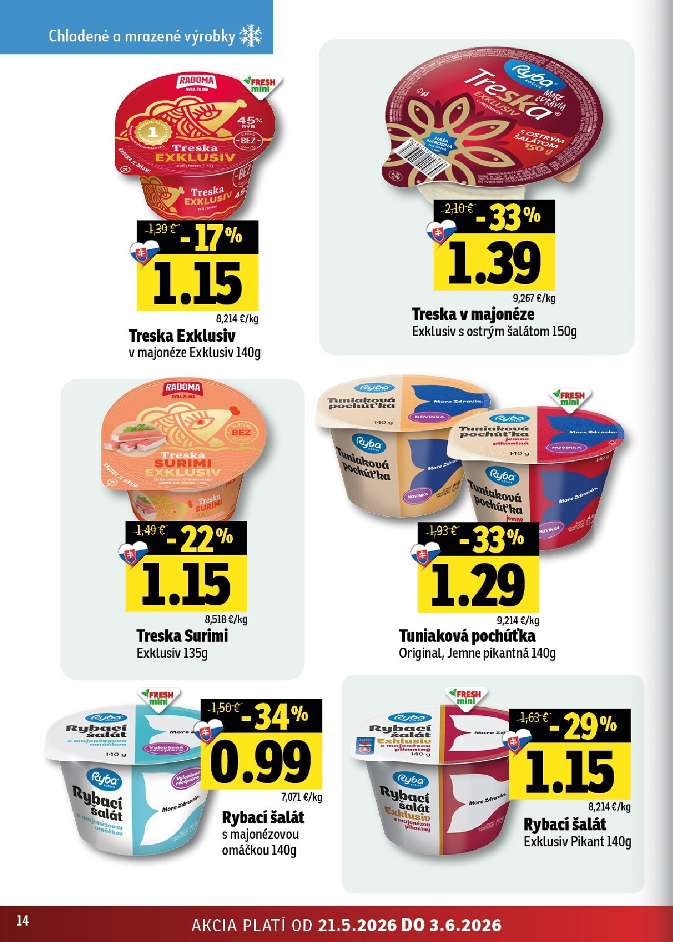 fresh - Nový Fresh - Stredné a západné Slovensko leták od štvrtka, 21.05.2026 do stredy, 03.06.2026 - page: 14
