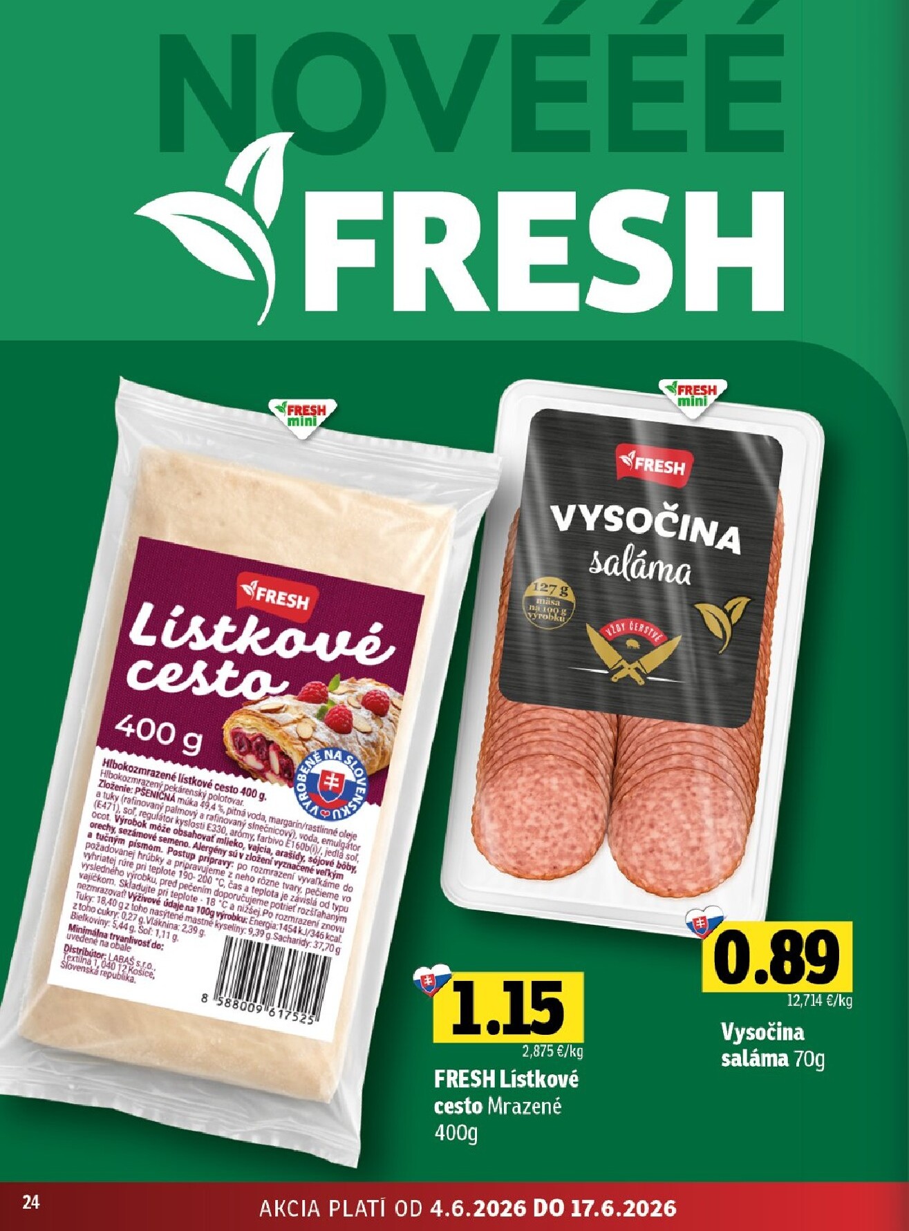 fresh - Nový Fresh - Východné Slovensko leták od štvrtka, 04.06.2026 do stredy, 17.06.2026 - page: 24