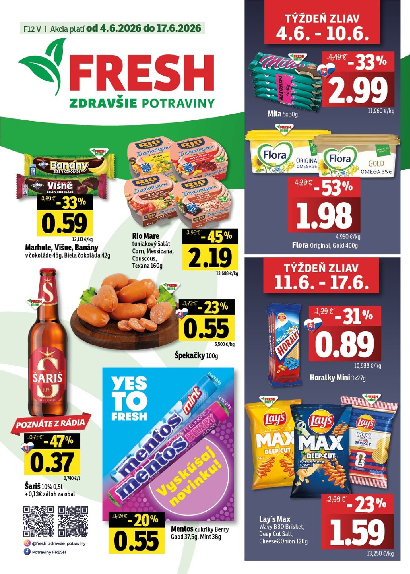fresh - Nový Fresh - Východné Slovensko leták od štvrtka, 04.06.2026 do stredy, 17.06.2026