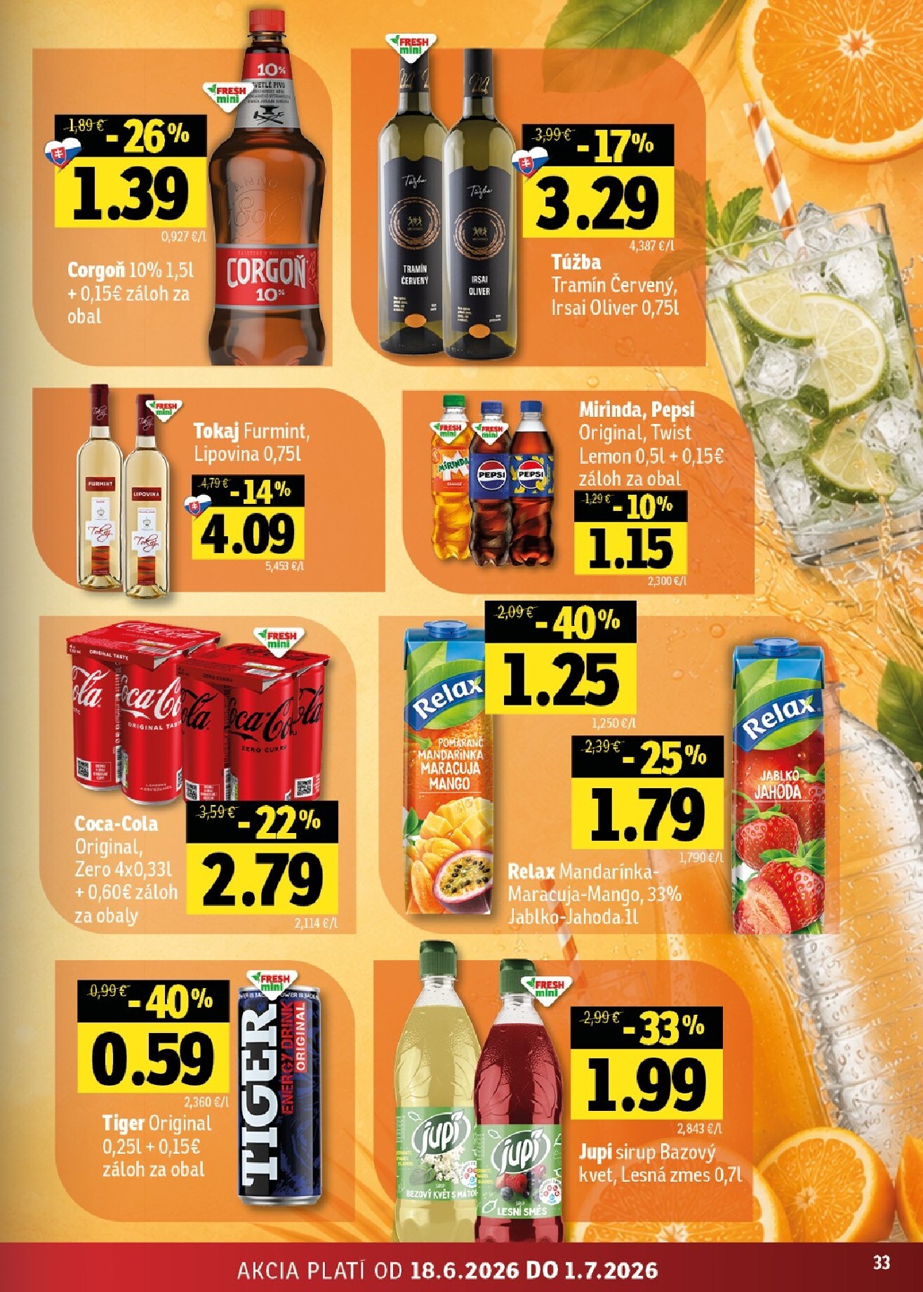 fresh - Nový Fresh - Stredné a západné Slovensko leták od štvrtka, 18.06.2026 do stredy, 01.07.2026 - page: 33