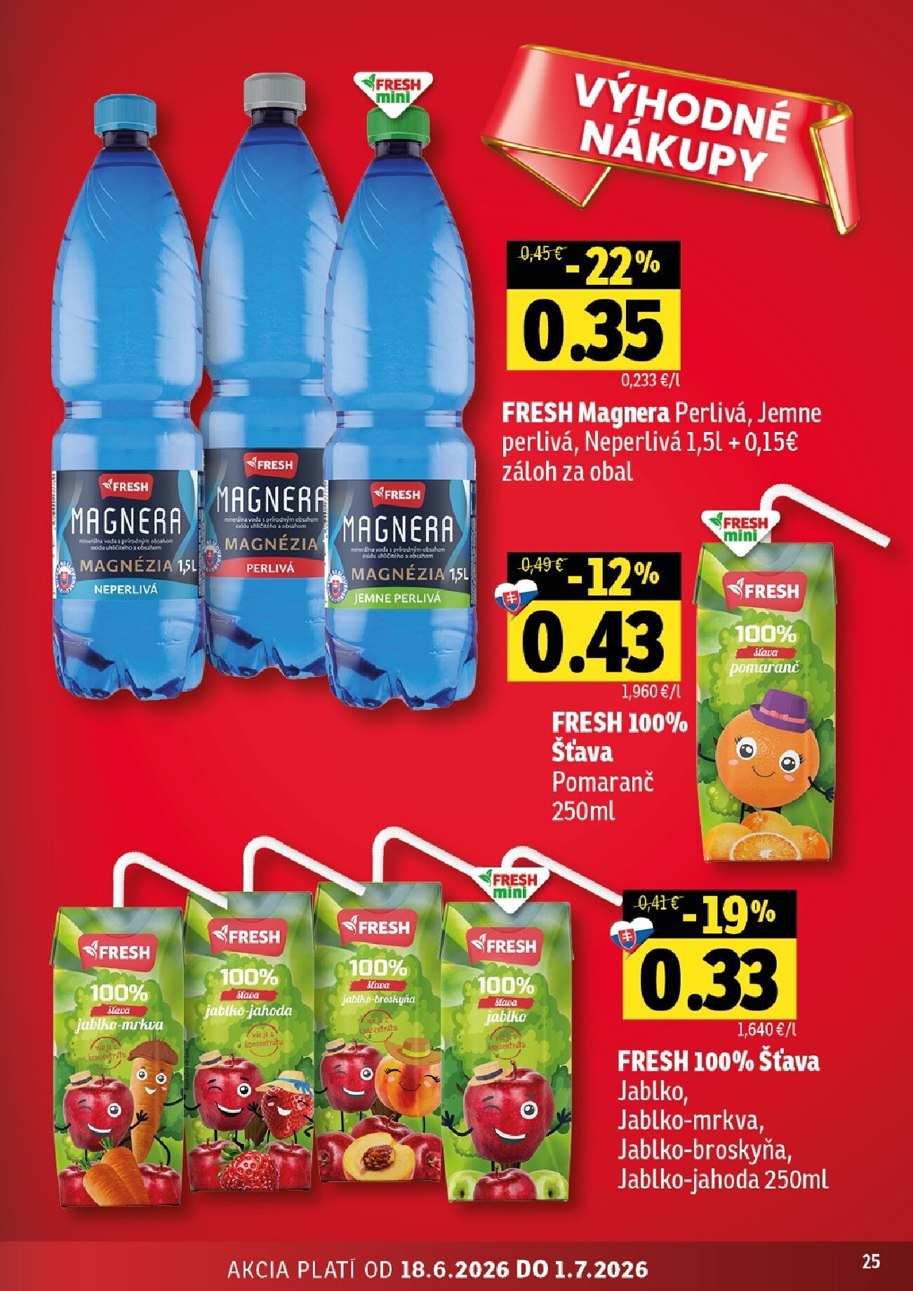 fresh - Nový Fresh - Stredné a západné Slovensko leták od štvrtka, 18.06.2026 do stredy, 01.07.2026 - page: 25