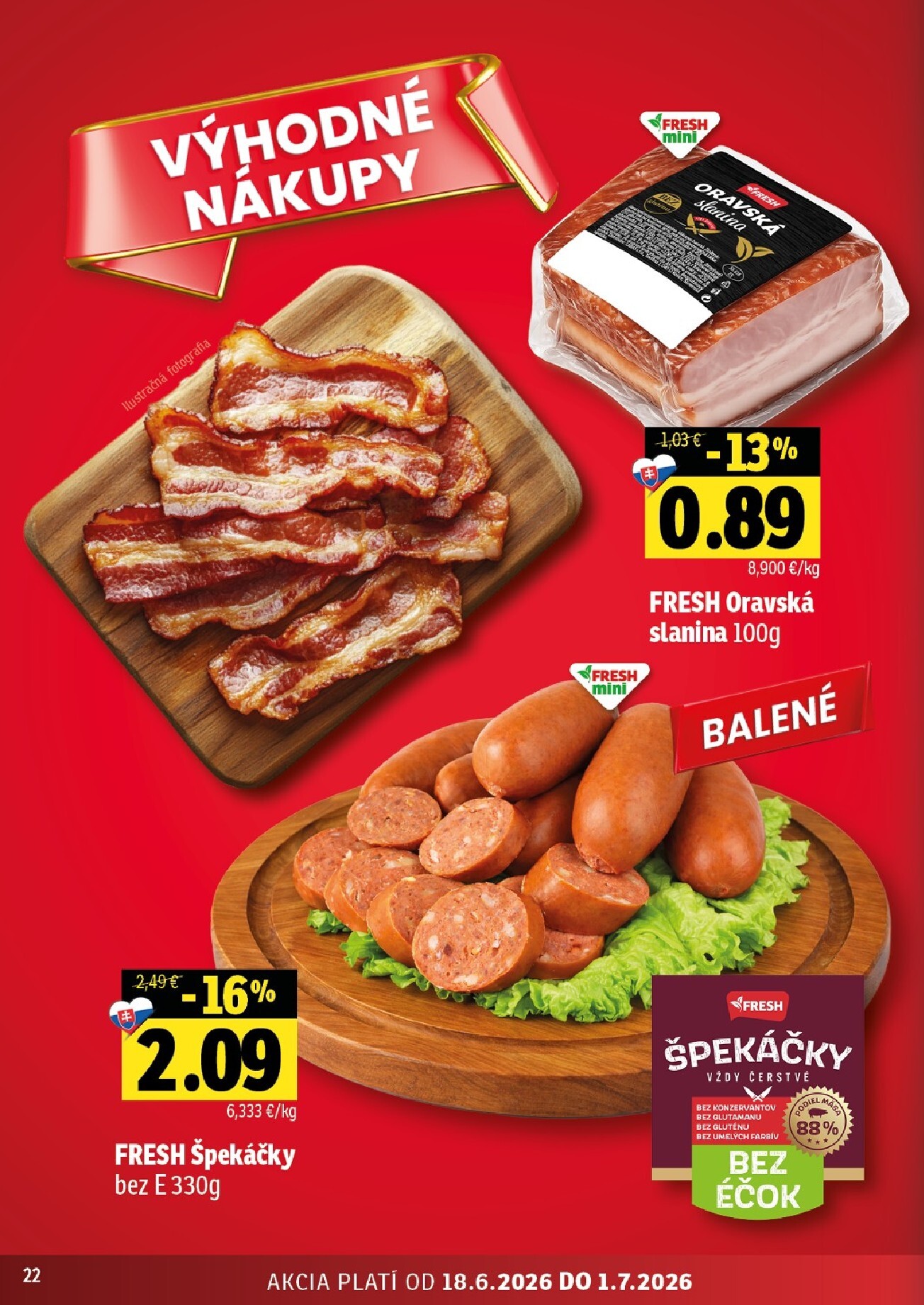 fresh - Nový Fresh - Stredné a západné Slovensko leták od štvrtka, 18.06.2026 do stredy, 01.07.2026 - page: 22