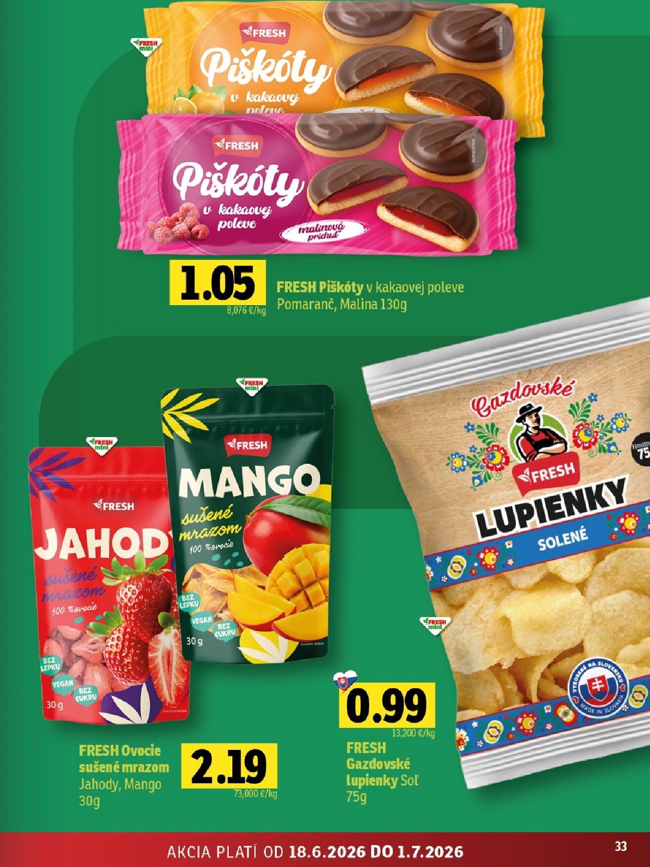fresh - Nový Fresh - Východné Slovensko leták od štvrtka, 18.06.2026 do stredy, 01.07.2026 - page: 33