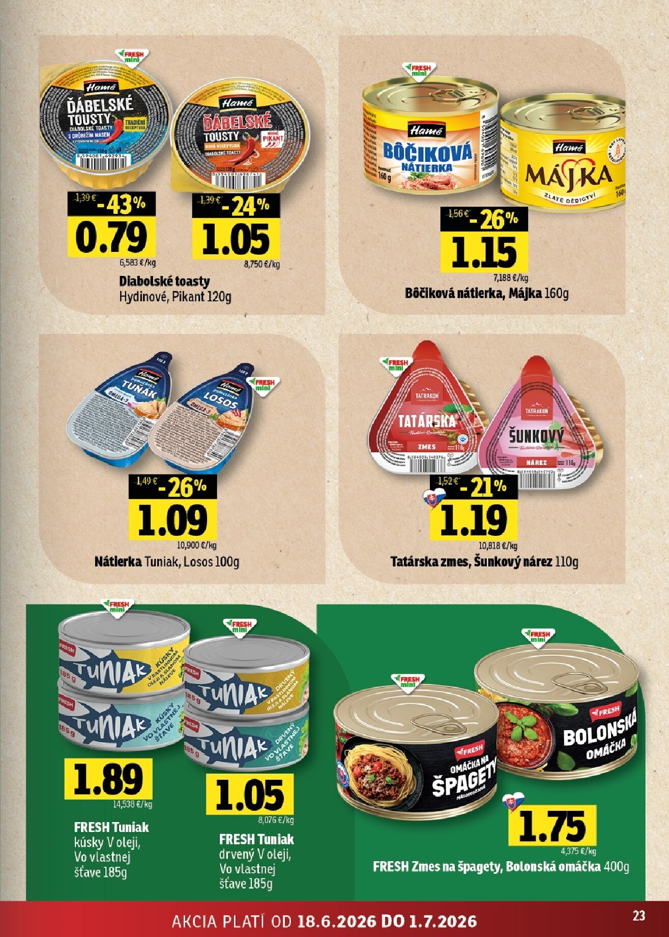 fresh - Nový Fresh - Východné Slovensko leták od štvrtka, 18.06.2026 do stredy, 01.07.2026 - page: 23