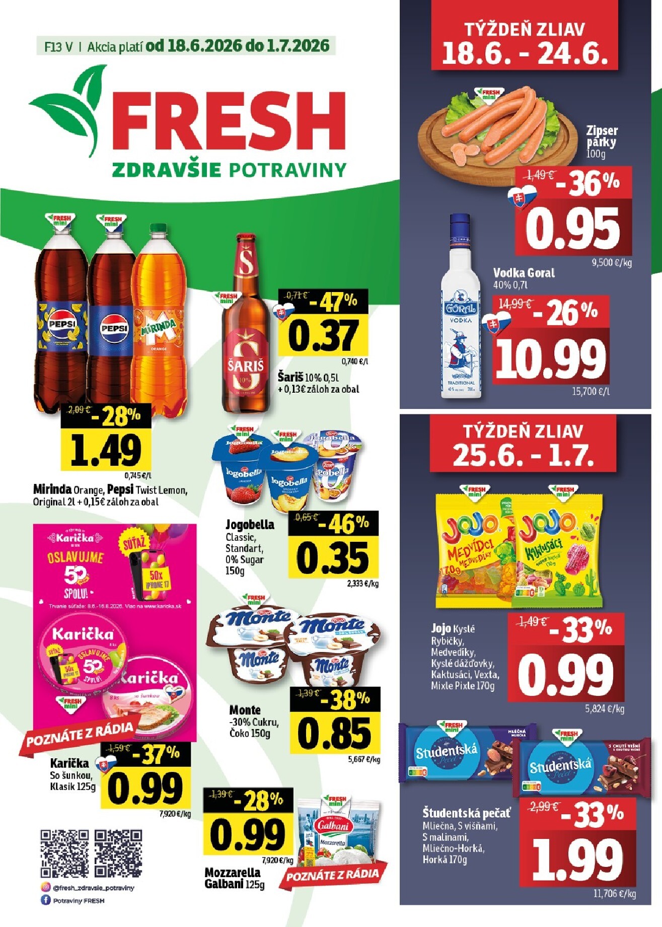 fresh - Nový Fresh - Východné Slovensko leták od štvrtka, 18.06.2026 do stredy, 01.07.2026